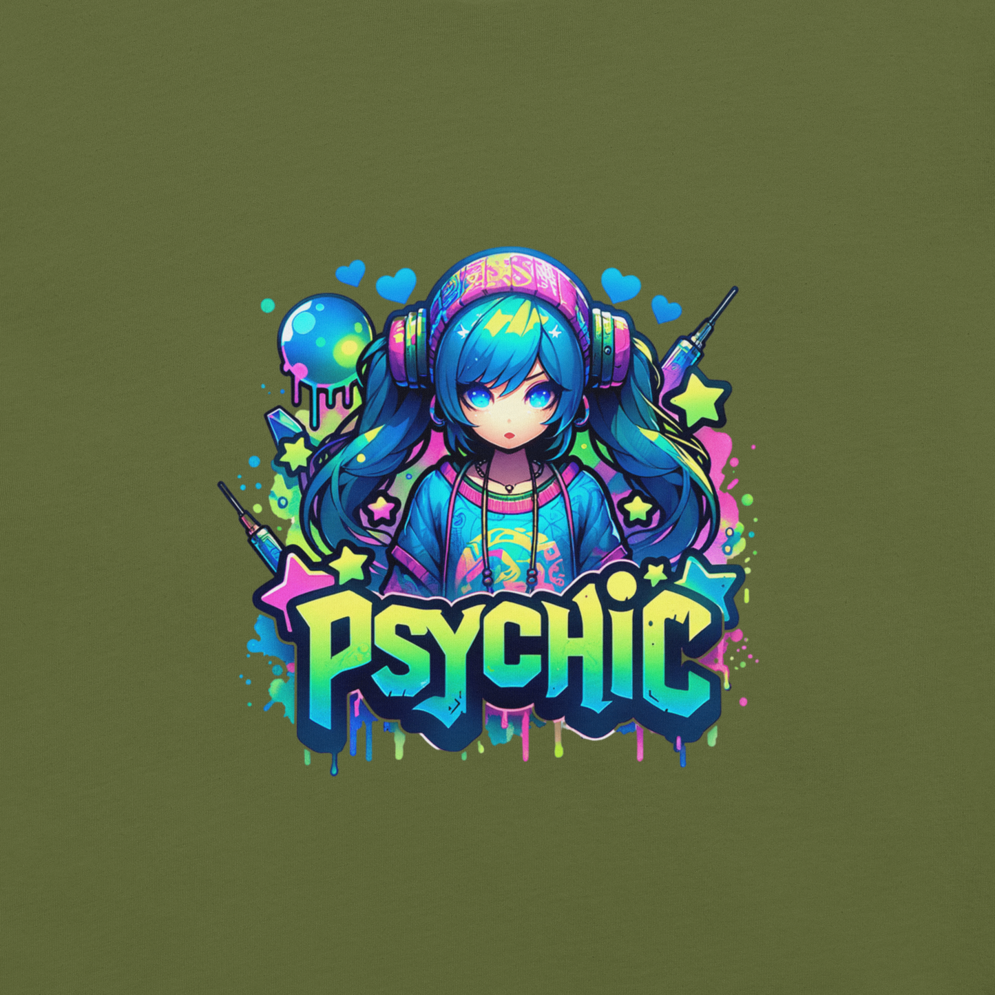 T-shirt - Graffiti Street Art Anime Girls - Psychic