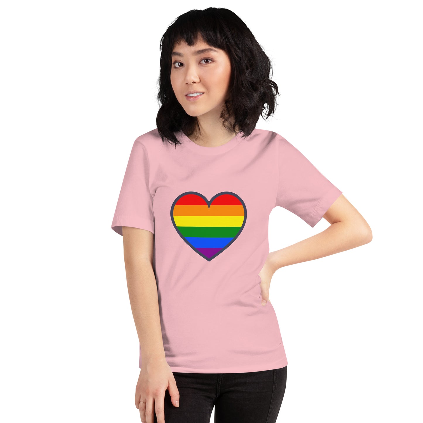 T-shirt - Love with Pride - Heart symbol rainbow