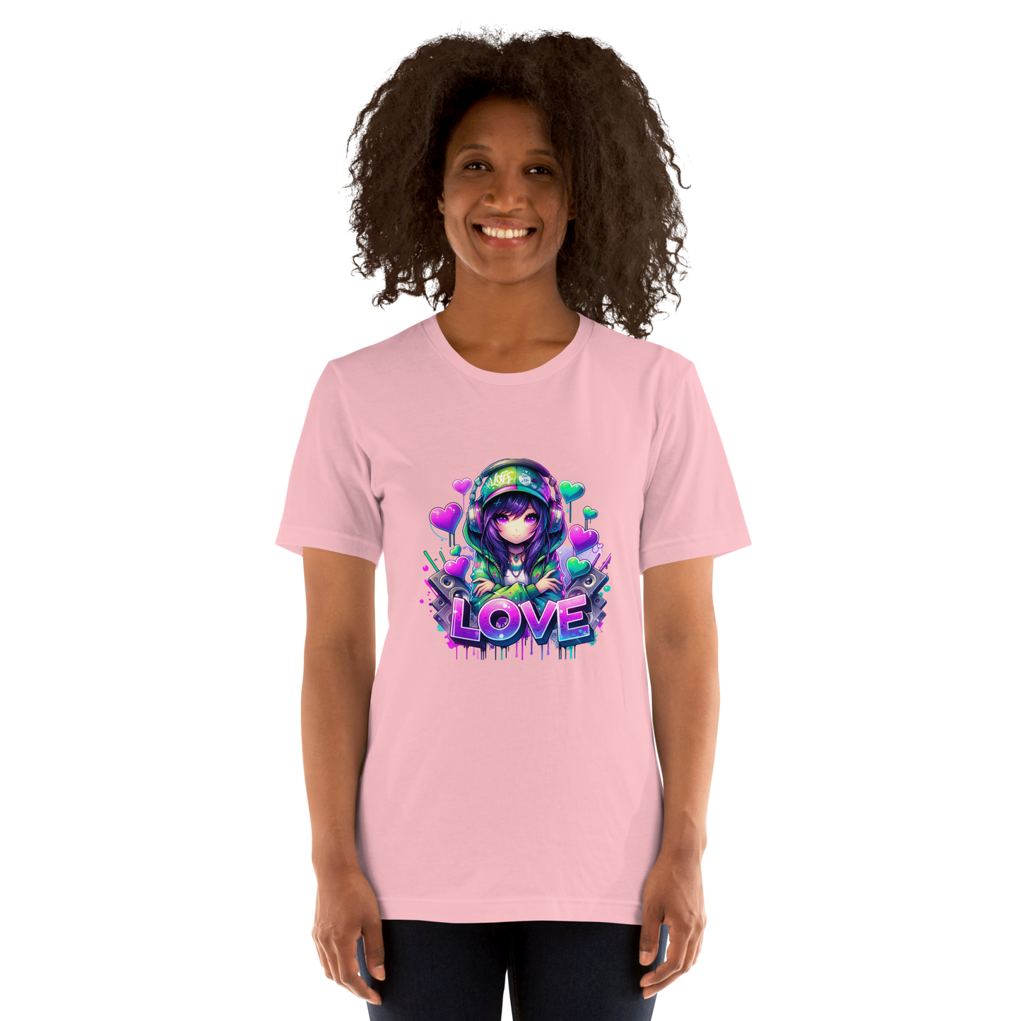 T-shirt - Graffiti Street Art Anime Girls - Love