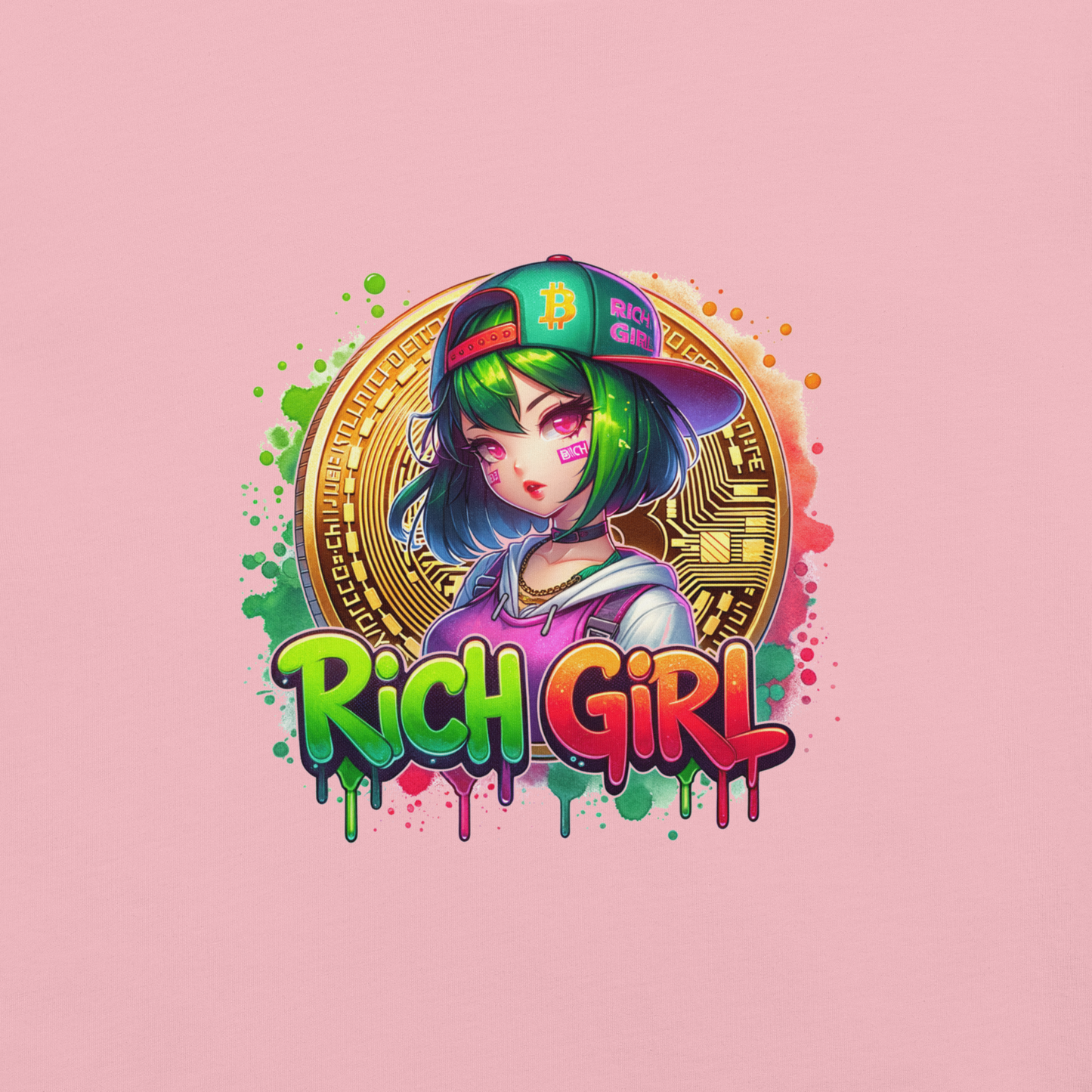 T-shirt - Graffiti Street Art Anime Girls - Rich girl