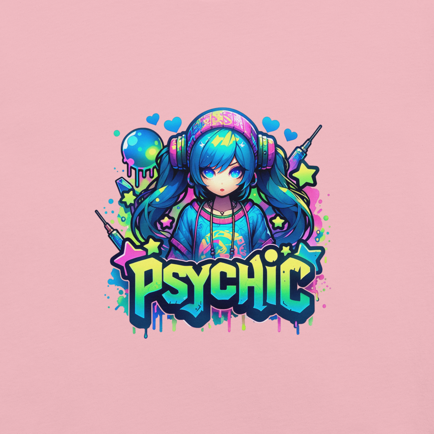 T-shirt - Graffiti Street Art Anime Girls - Psychic