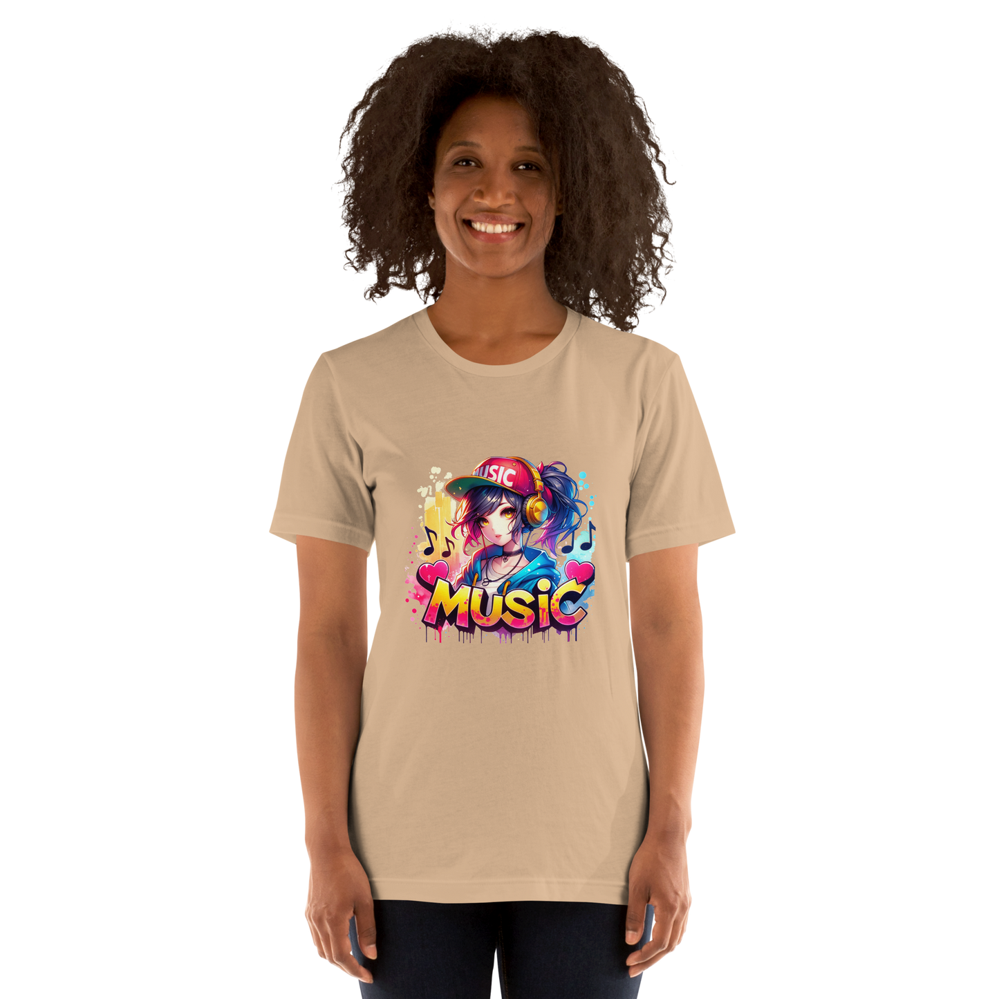 T-shirt - Graffiti Street Art Anime Girls - Music