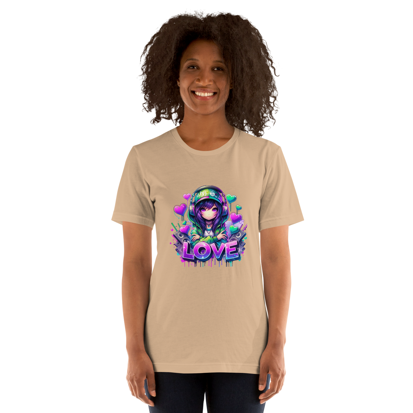 T-shirt - Graffiti Street Art Anime Girls - Love