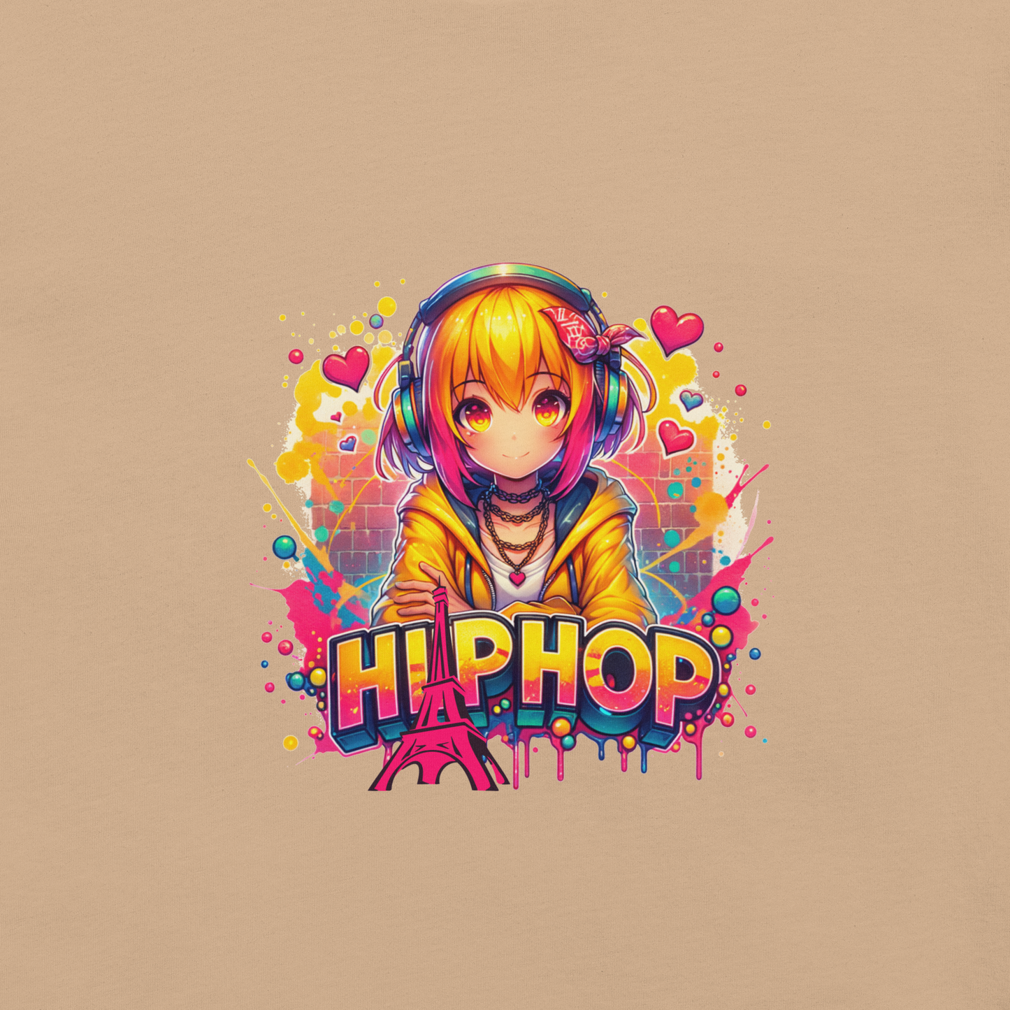 T-shirt - Graffiti Street Art Anime Girls - Hiphop