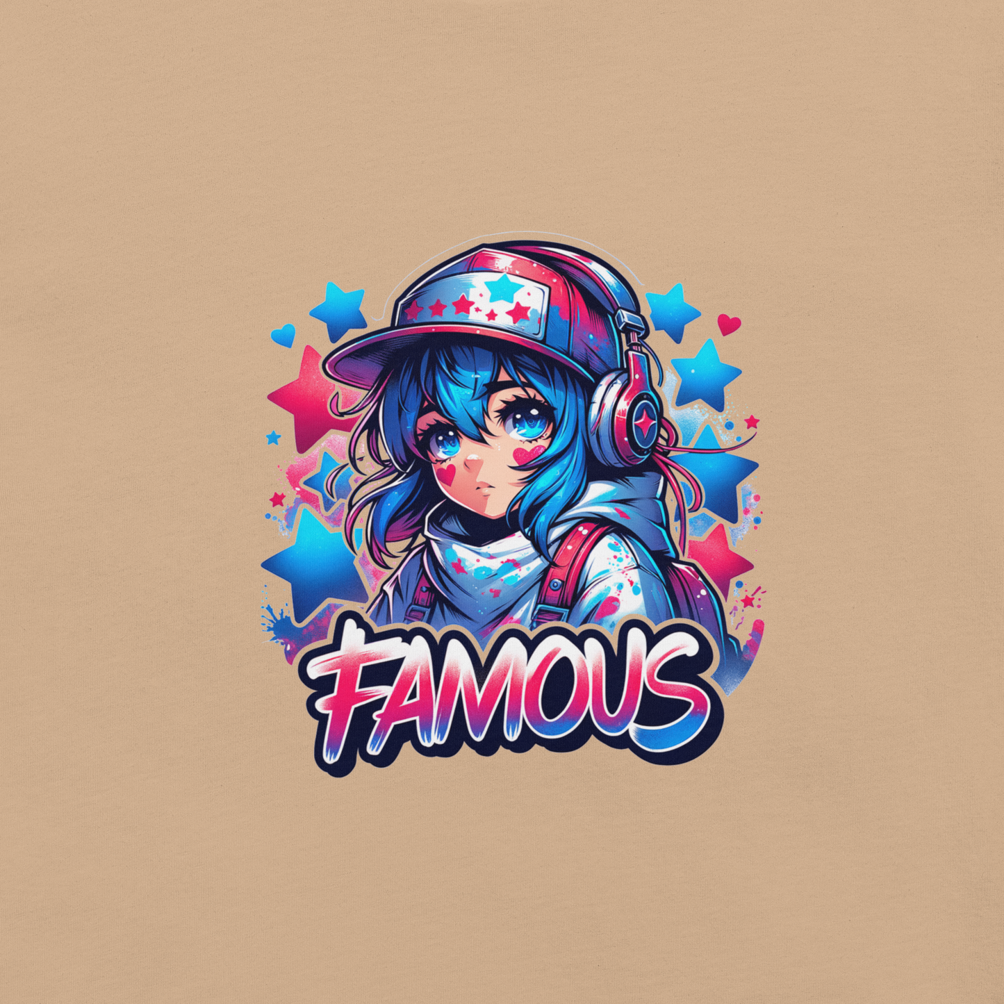 T-shirt - Graffiti Street Art Anime Girls - Famous