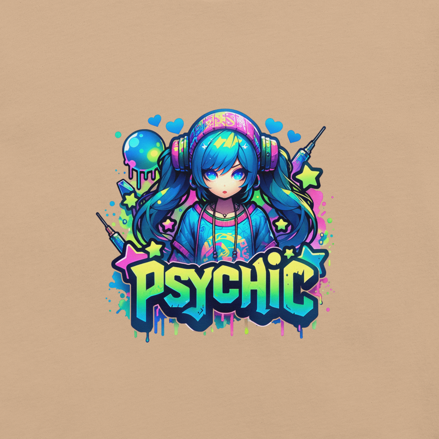 T-shirt - Graffiti Street Art Anime Girls - Psychic