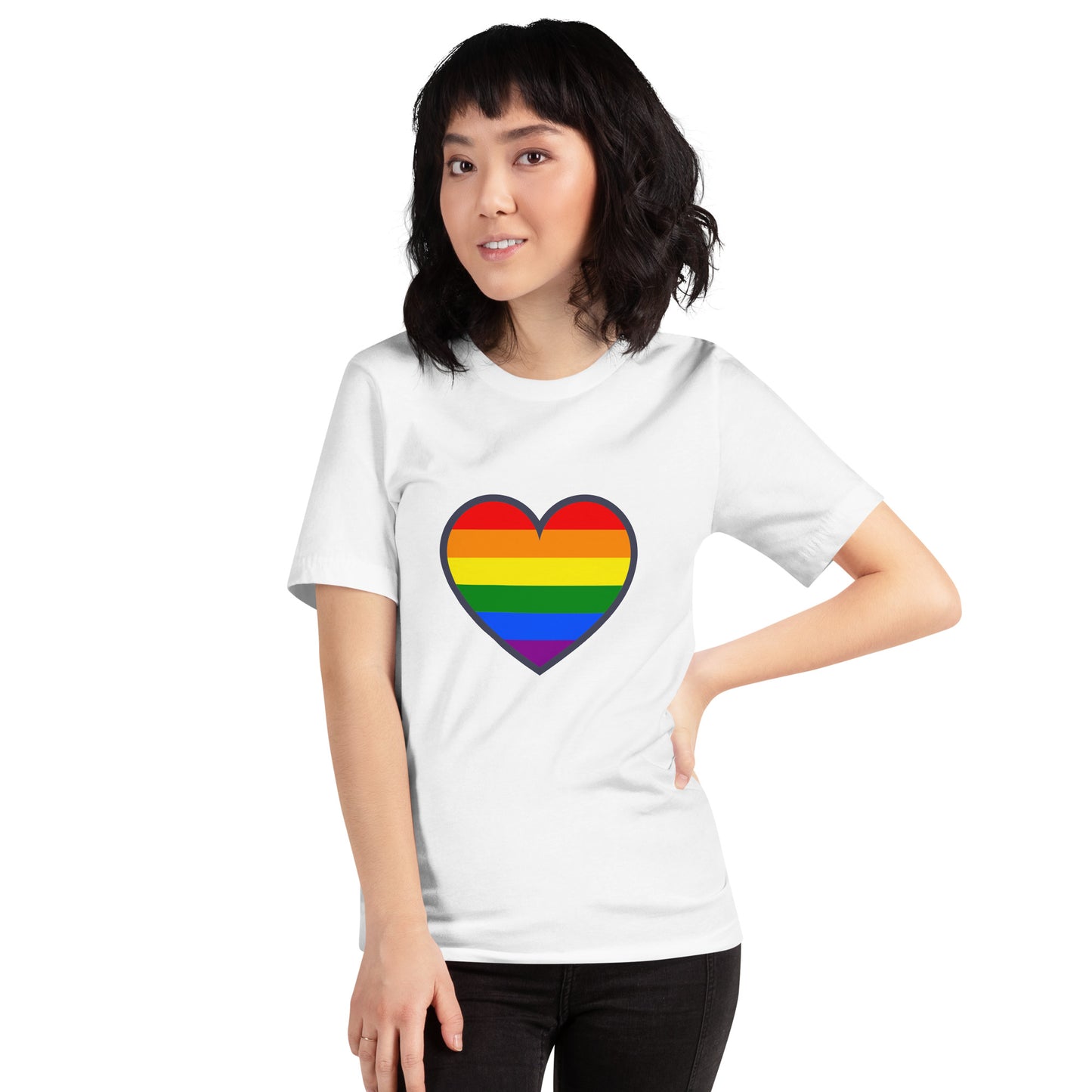 T-shirt - Love with Pride - Heart symbol rainbow