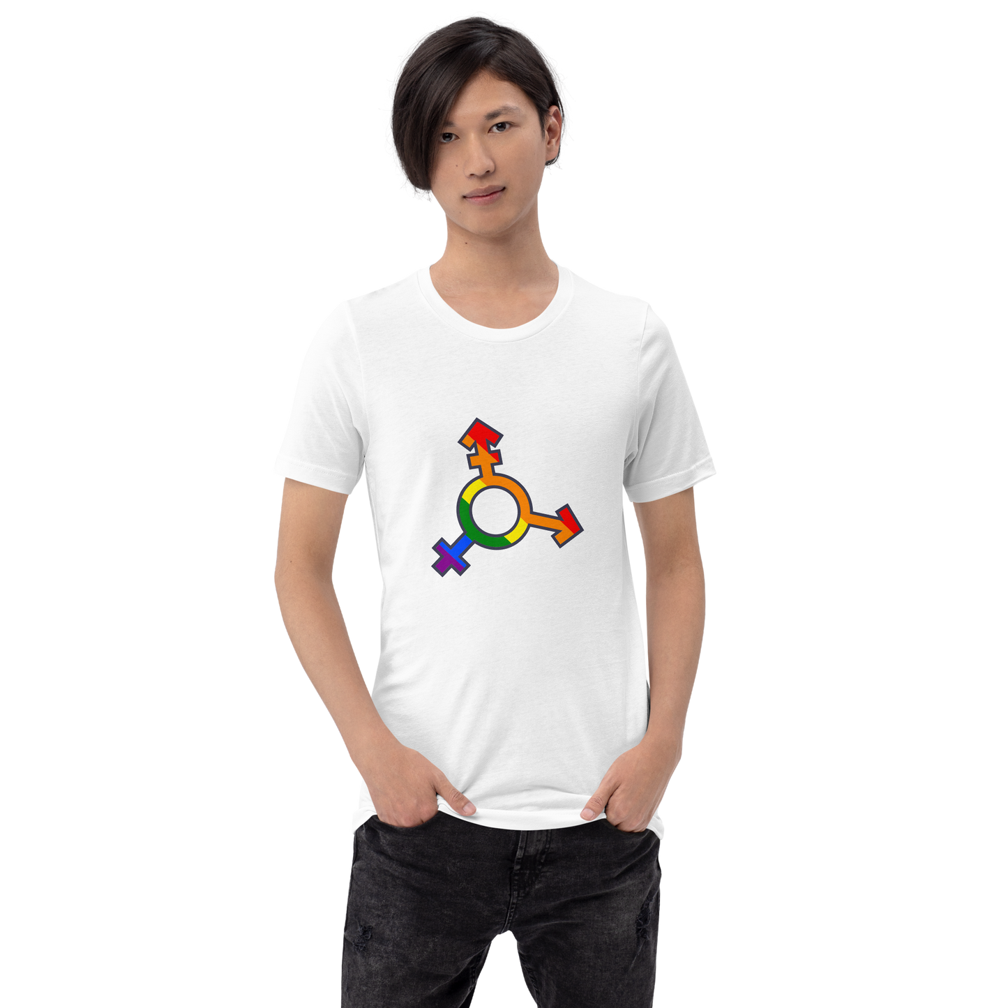 T-shirt - Love with Pride - Transgender symbol rainbow