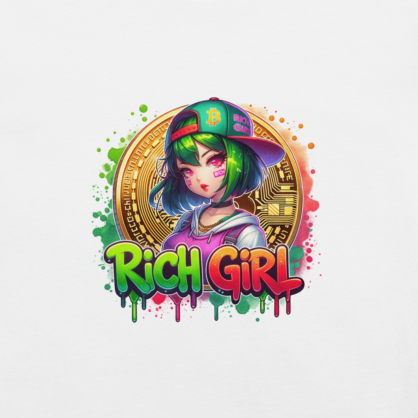 T-shirt - Graffiti Street Art Anime Girls - Rich girl