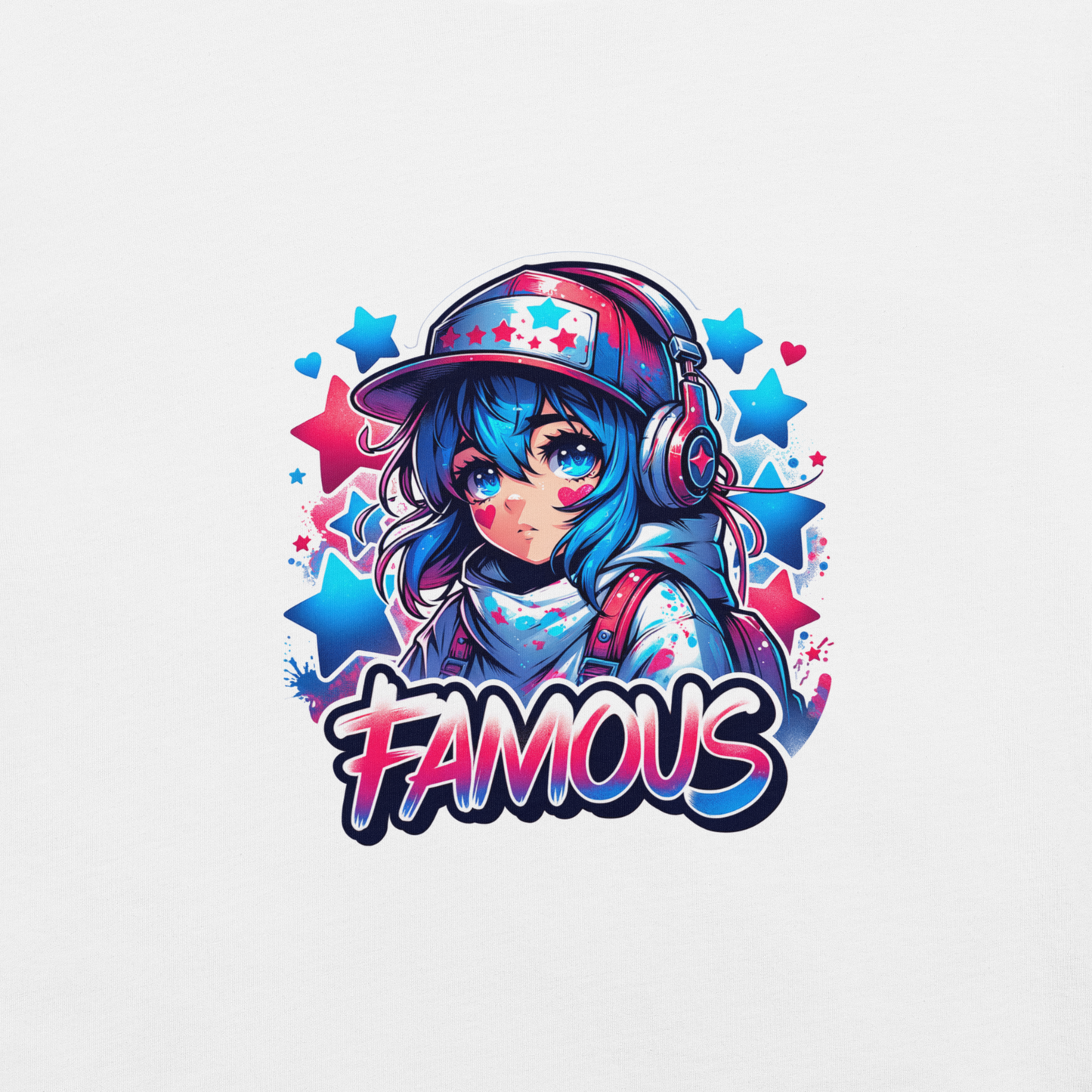 T-shirt - Graffiti Street Art Anime Girls - Famous