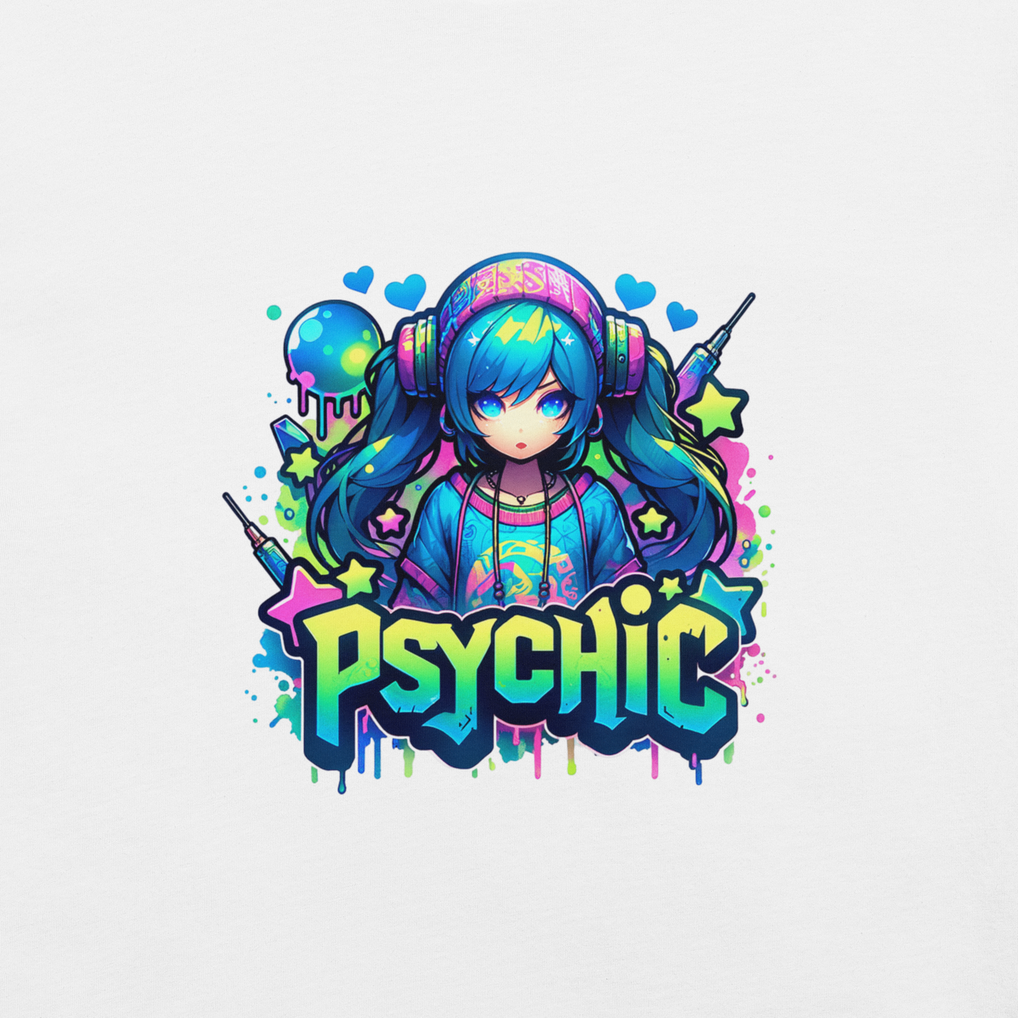 T-shirt - Graffiti Street Art Anime Girls - Psychic