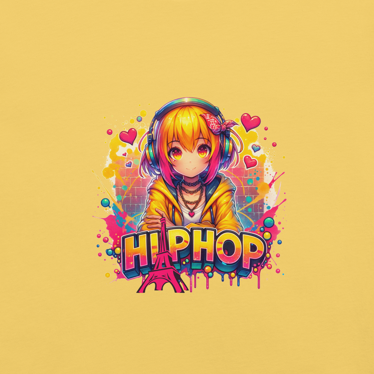 T-shirt - Graffiti Street Art Anime Girls - Hiphop