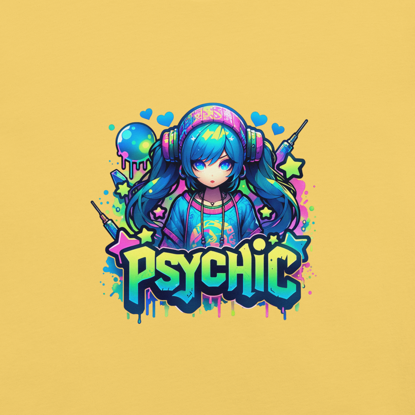 T-shirt - Graffiti Street Art Anime Girls - Psychic