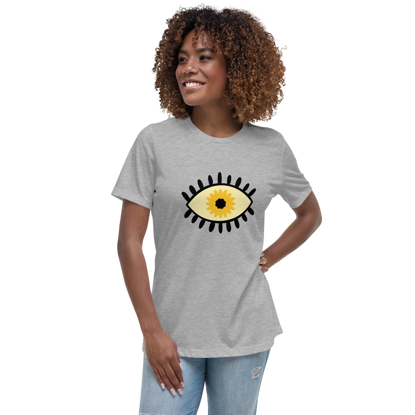 Women's Relaxed T-shirt - Colorful eyes - Yellow eye