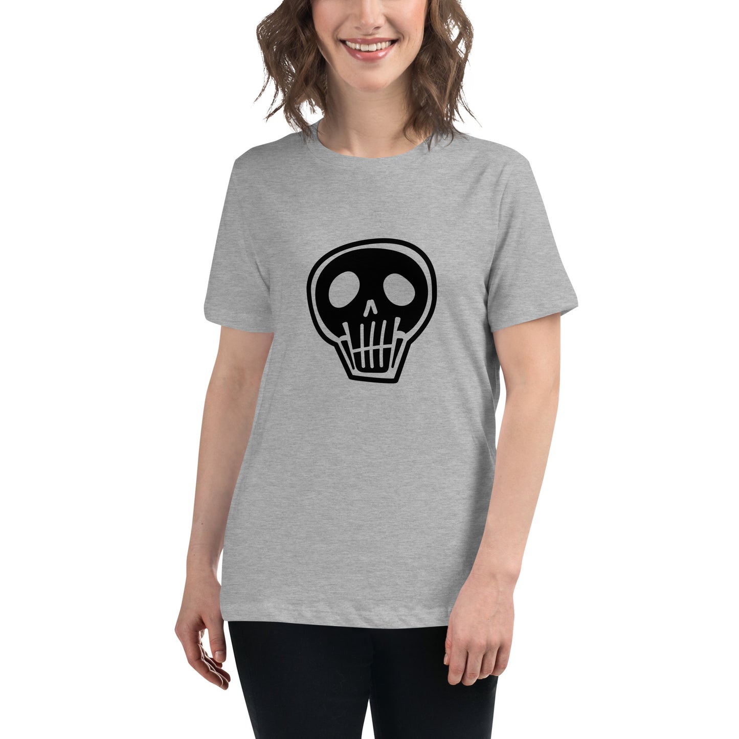 Women's Relaxed T-shirt - Skulls - Simplicity skull