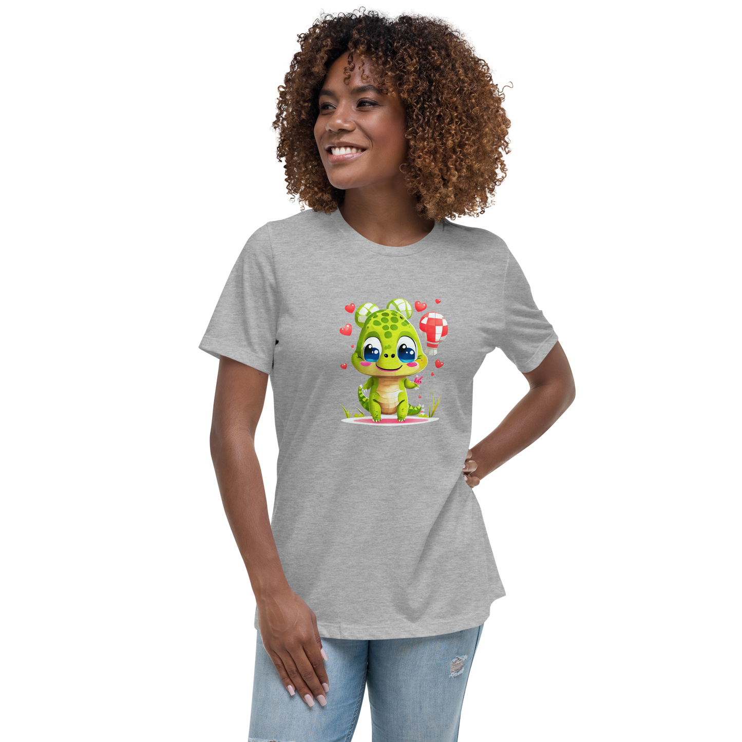 Women's Relaxed T-Shirt - Cute green Kawaii