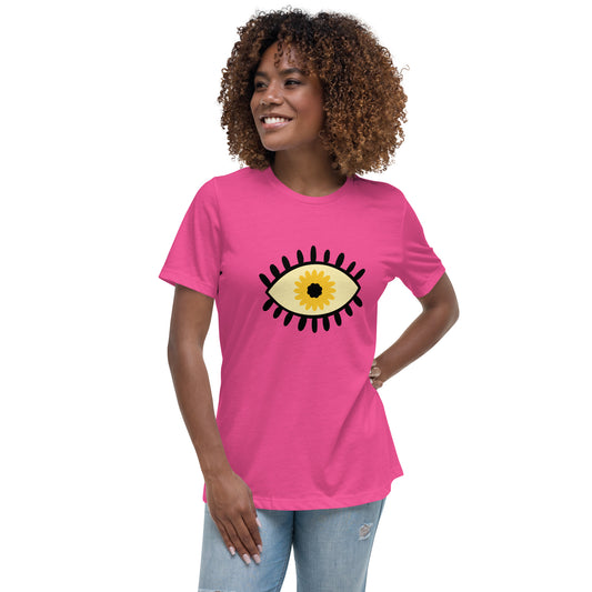 Women's Relaxed T-shirt - Colorful eyes - Yellow eye