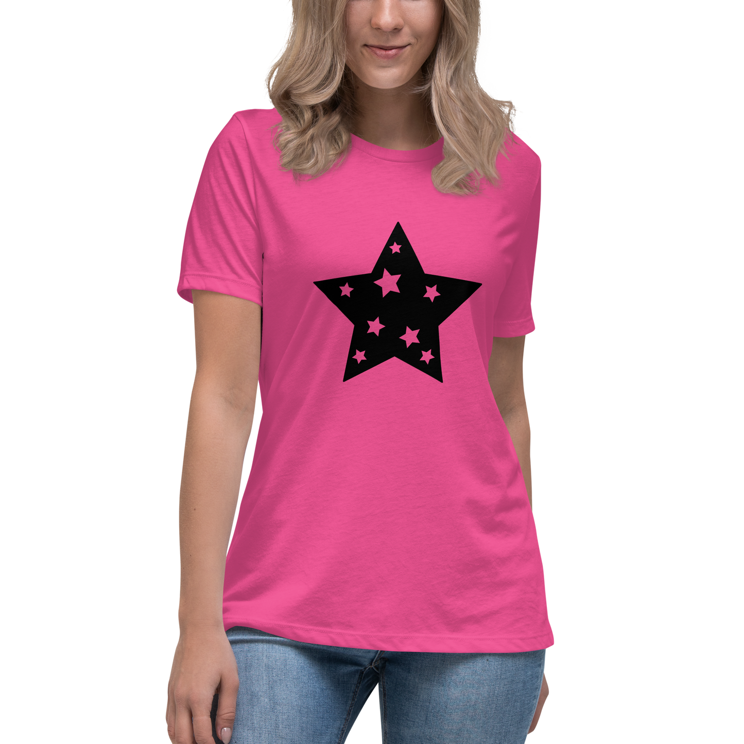 Women's Relaxed T-shirt - Twinkle stars - Small stars within a star