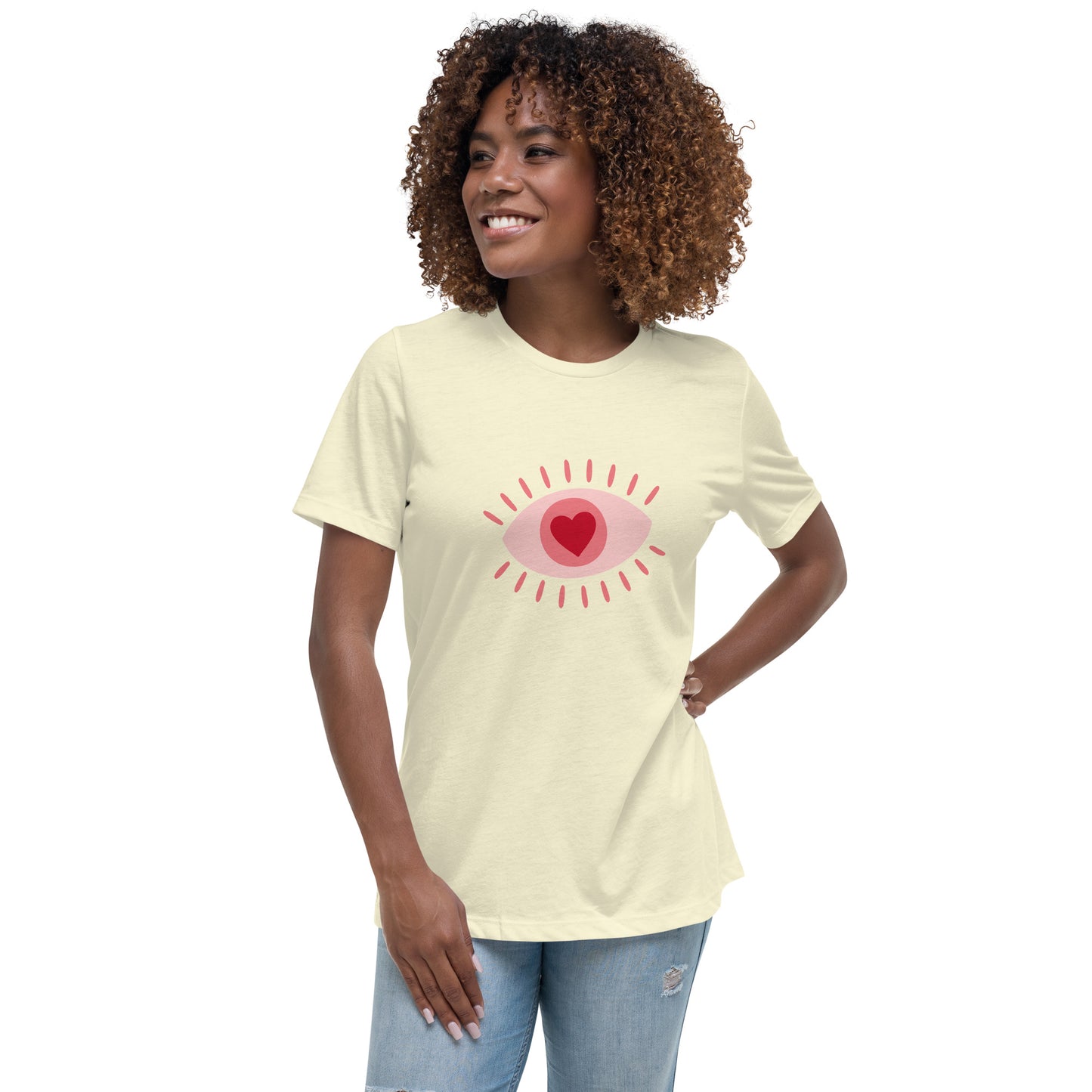 Women's Relaxed T-shirt - Colorful eyes - Pink eye