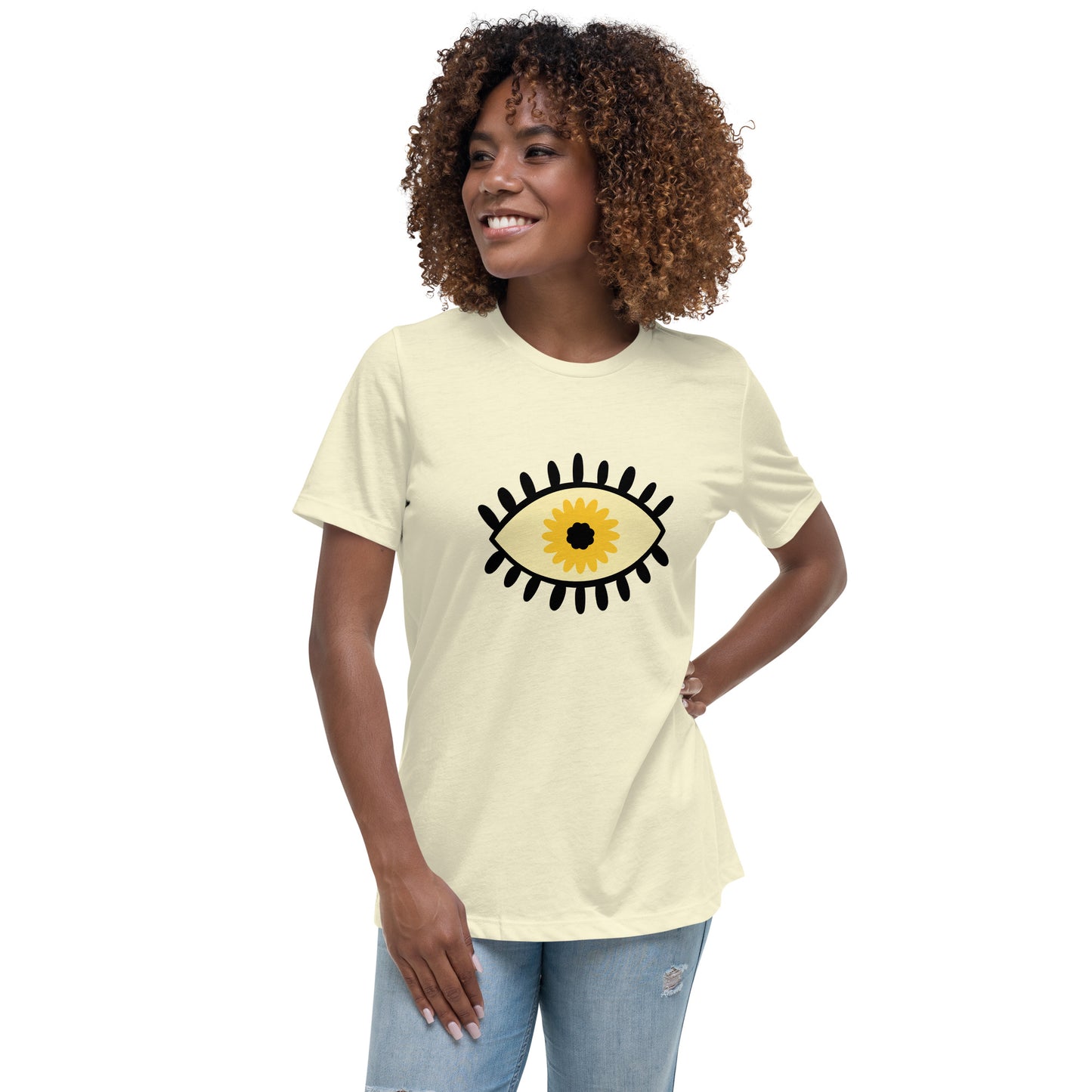 Women's Relaxed T-shirt - Colorful eyes - Yellow eye