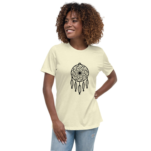 Women's Relaxed T-shirt - Dream catchers - Dream catcher with five feathers