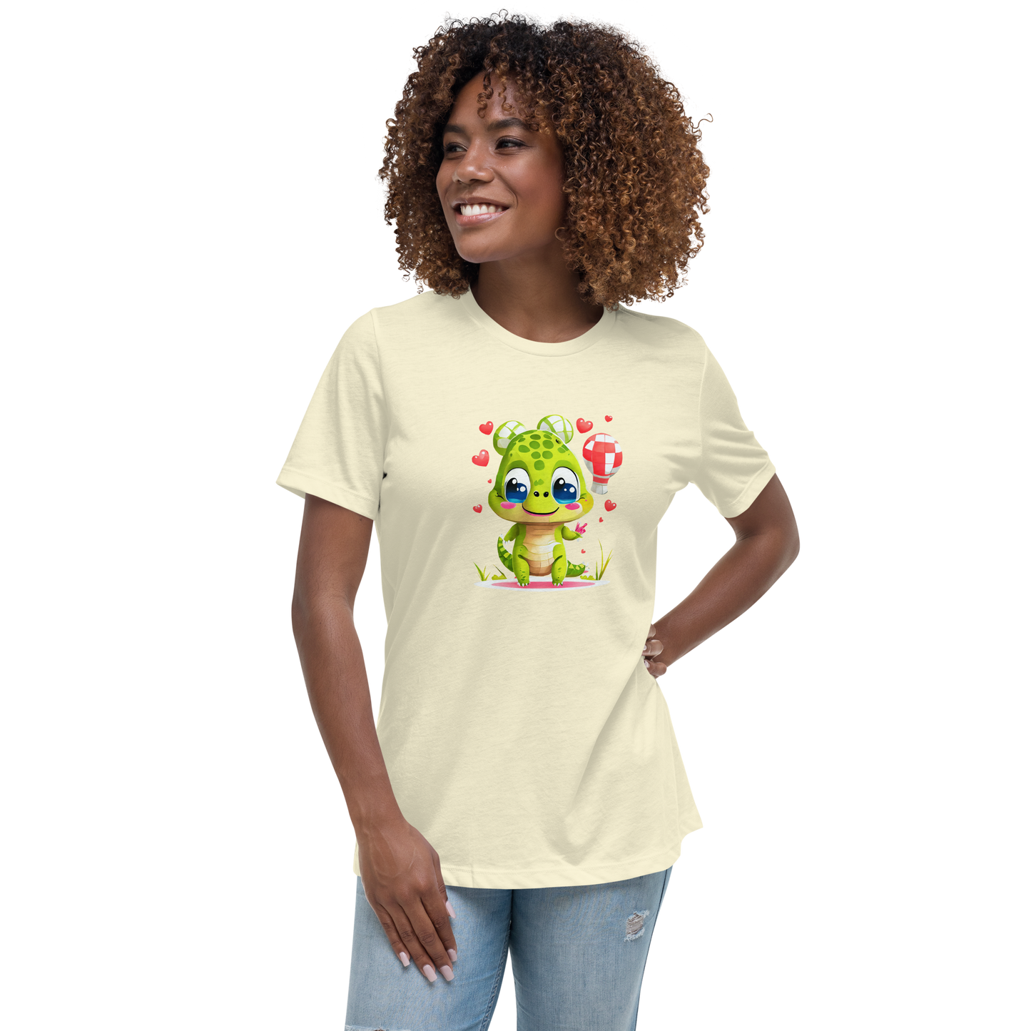 Women's Relaxed T-Shirt - Cute green Kawaii