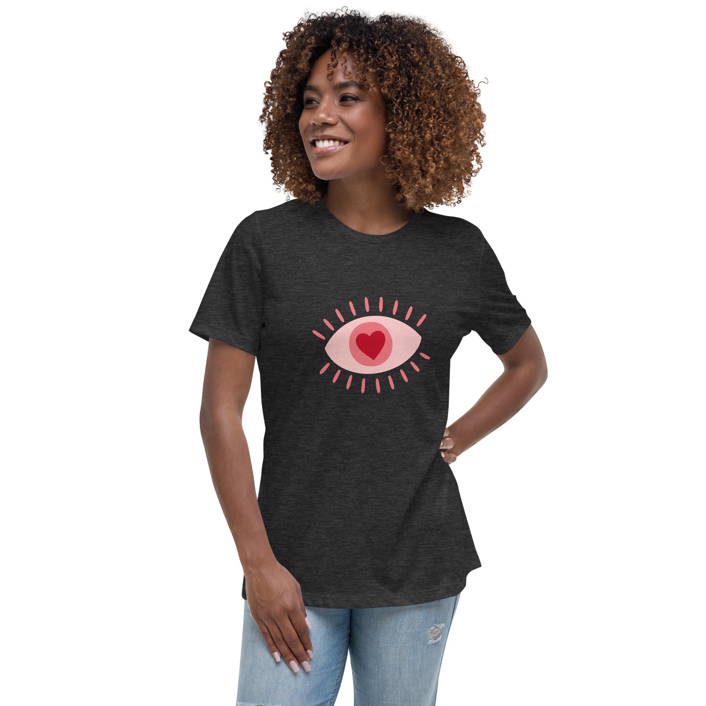 Women's Relaxed T-shirt - Colorful eyes - Pink eye