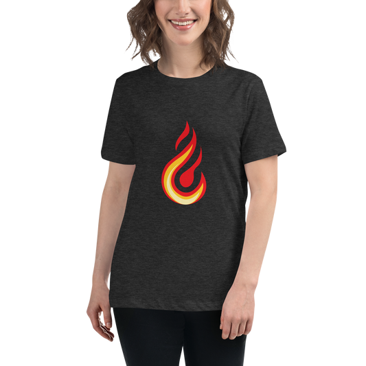 Women's Relaxed T-shirt - Flames & fire - Clean yellow, orange and red flame