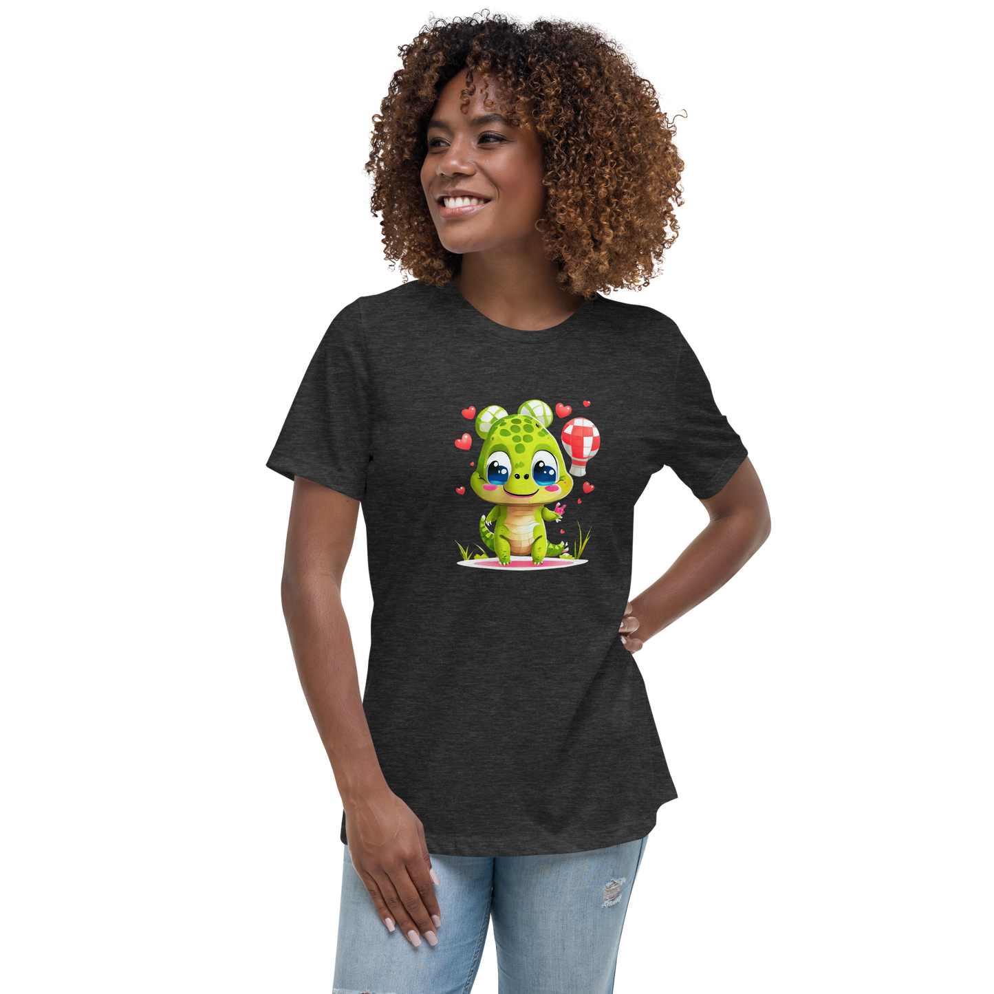 Women's Relaxed T-Shirt - Cute green Kawaii