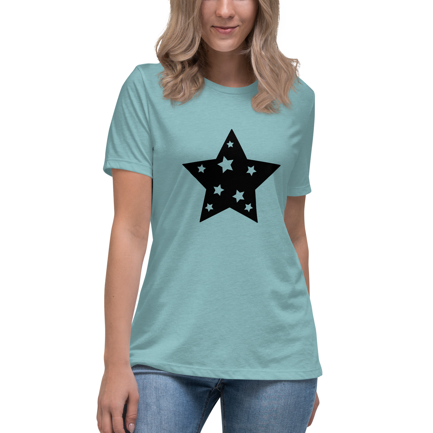 Women's Relaxed T-shirt - Twinkle stars - Small stars within a star