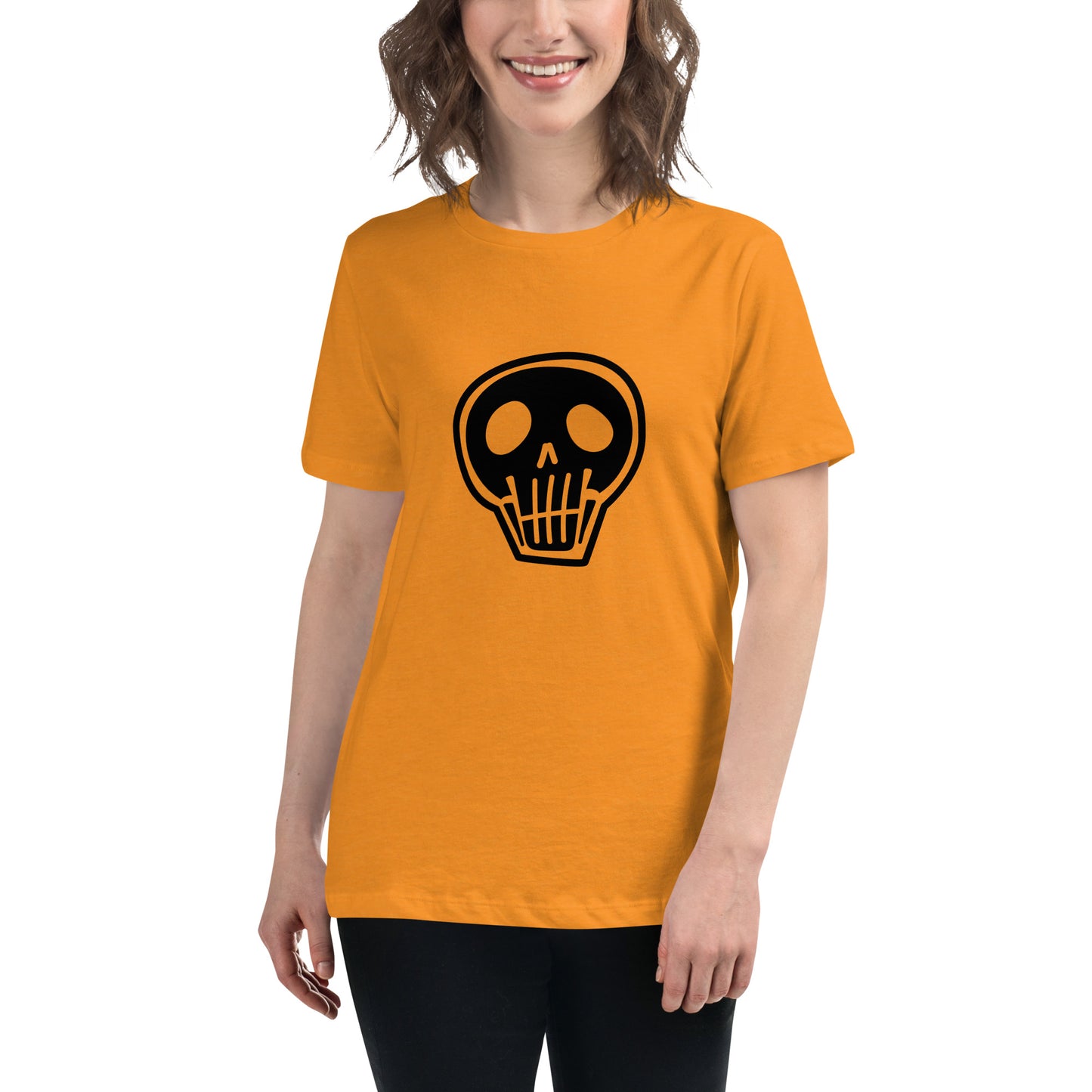 Women's Relaxed T-shirt - Skulls - Simplicity skull