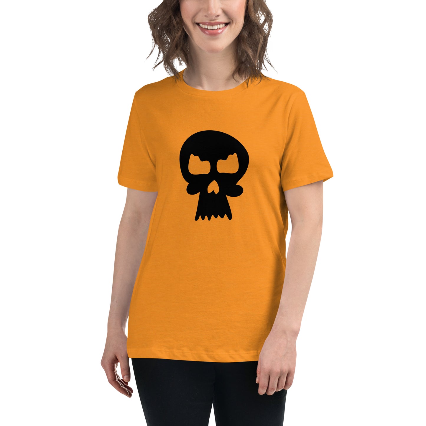 Women's Relaxed T-shirt - Skulls - Angry skull