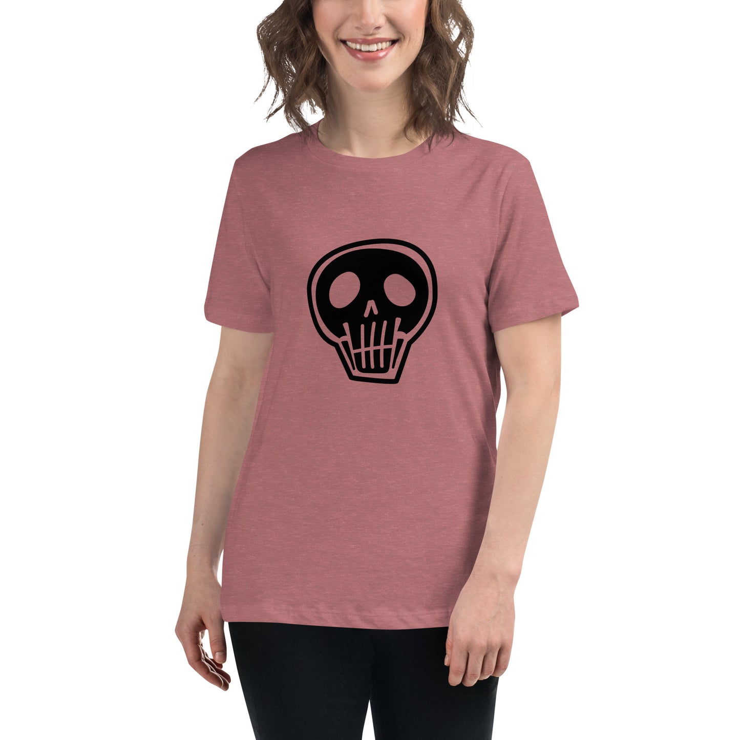 Women's Relaxed T-shirt - Skulls - Simplicity skull