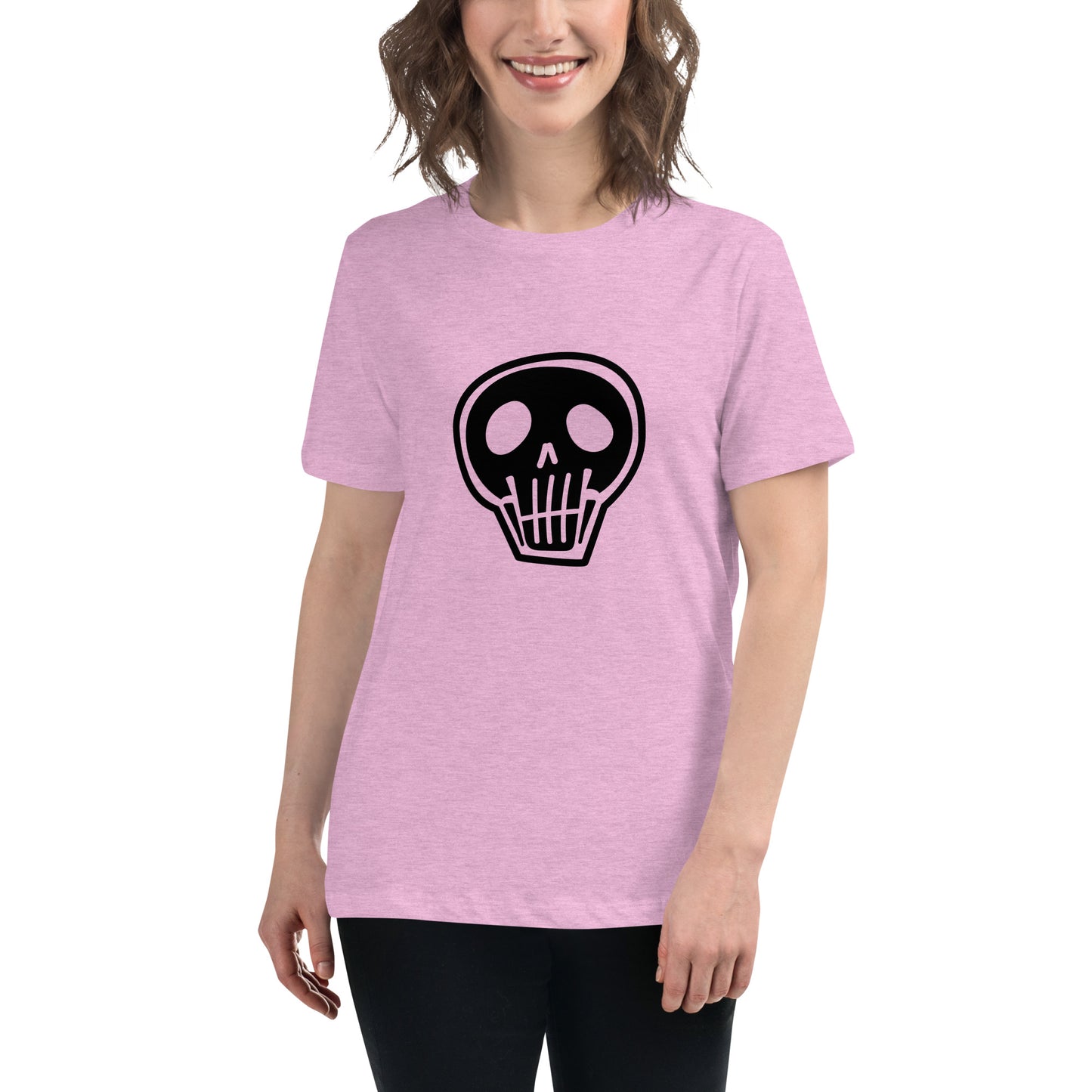 Women's Relaxed T-shirt - Skulls - Simplicity skull