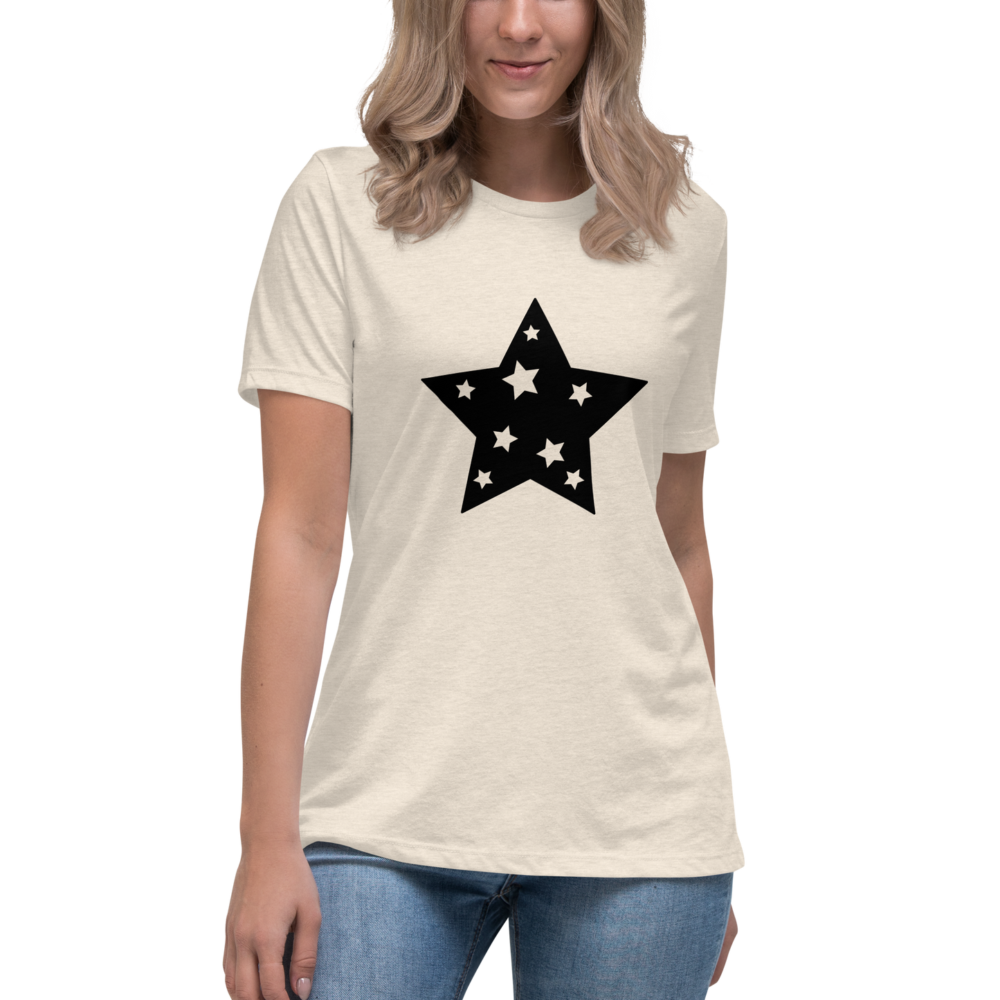 Women's Relaxed T-shirt - Twinkle stars - Small stars within a star