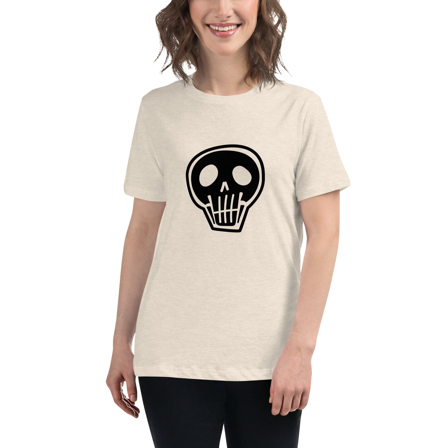 Women's Relaxed T-shirt - Skulls - Simplicity skull