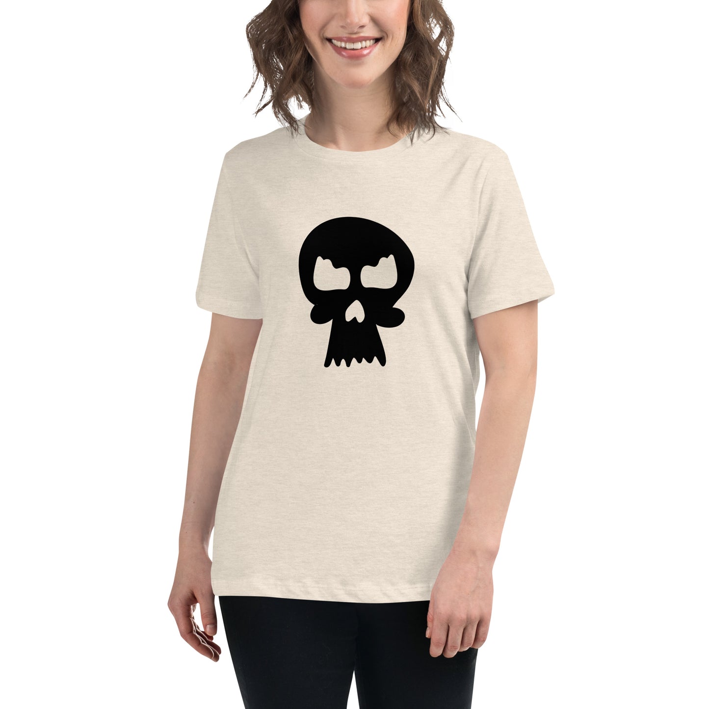 Women's Relaxed T-shirt - Skulls - Angry skull