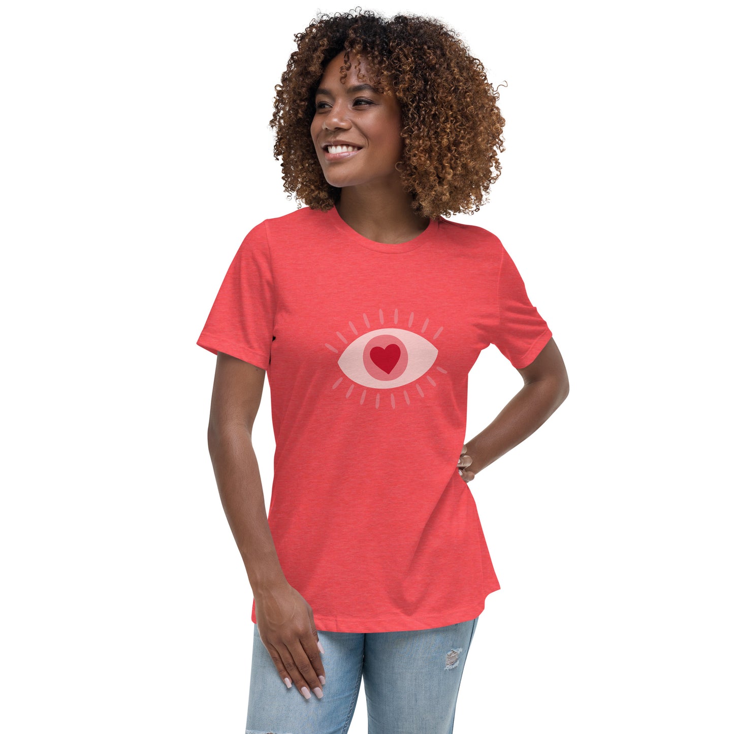 Women's Relaxed T-shirt - Colorful eyes - Pink eye