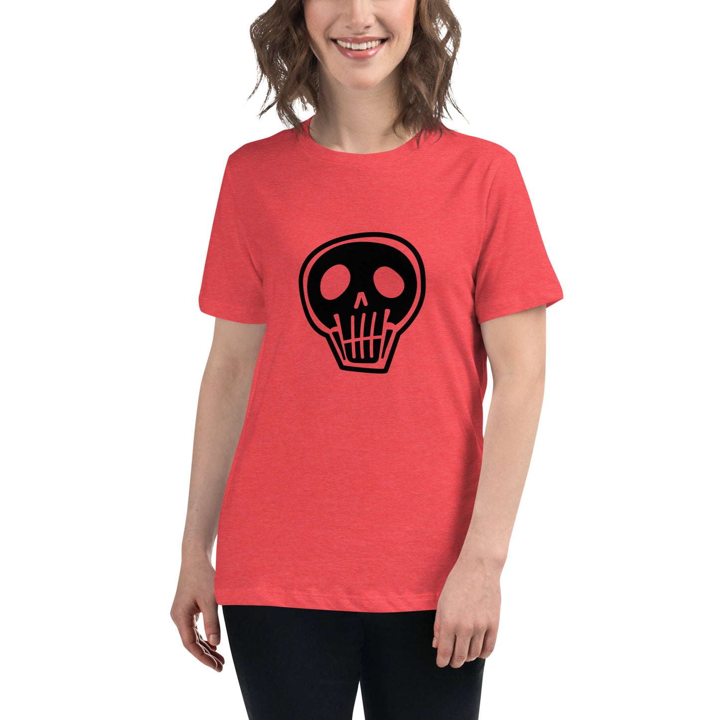 Women's Relaxed T-shirt - Skulls - Simplicity skull