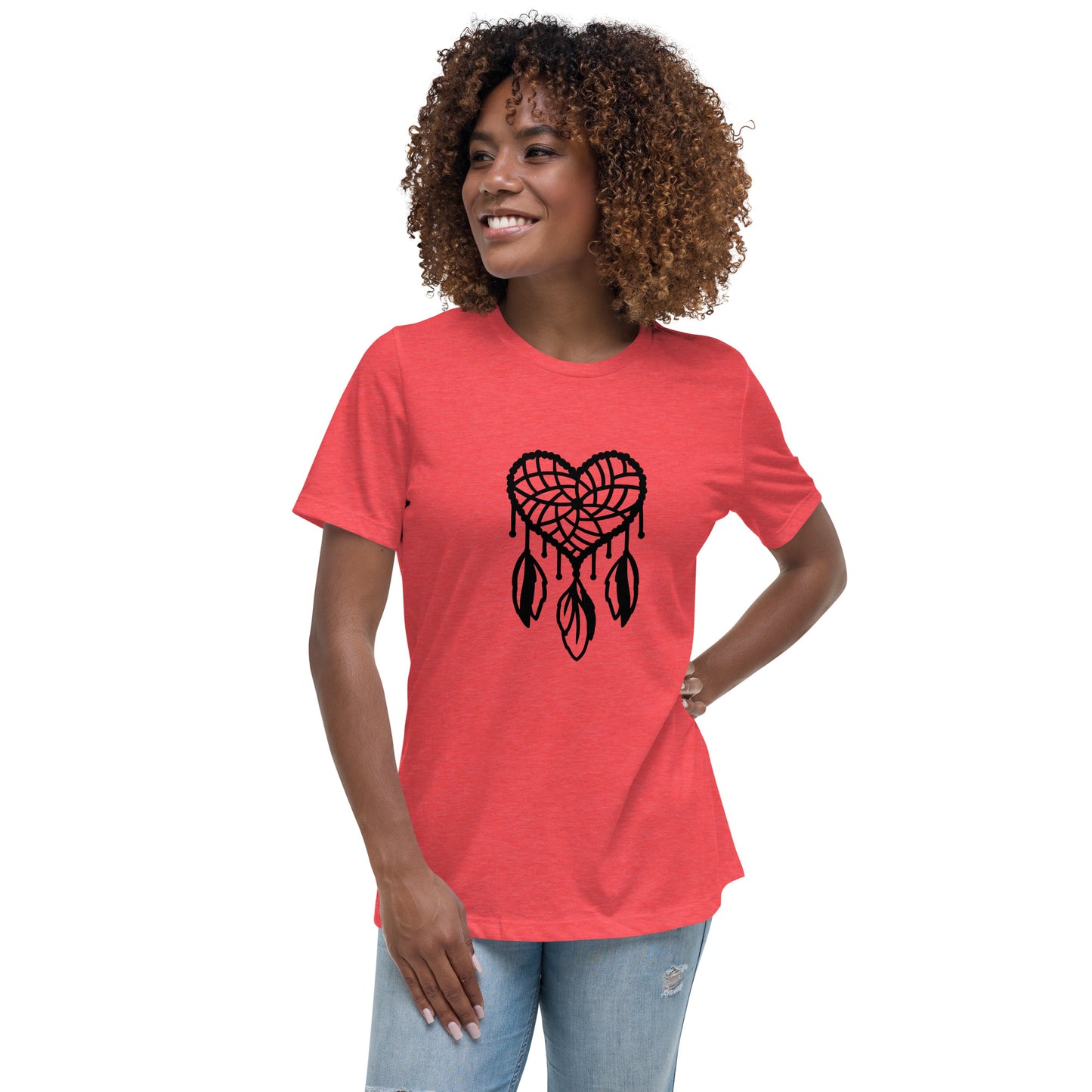 Women's Relaxed T-shirt - Dream catchers - Dream catcher heart