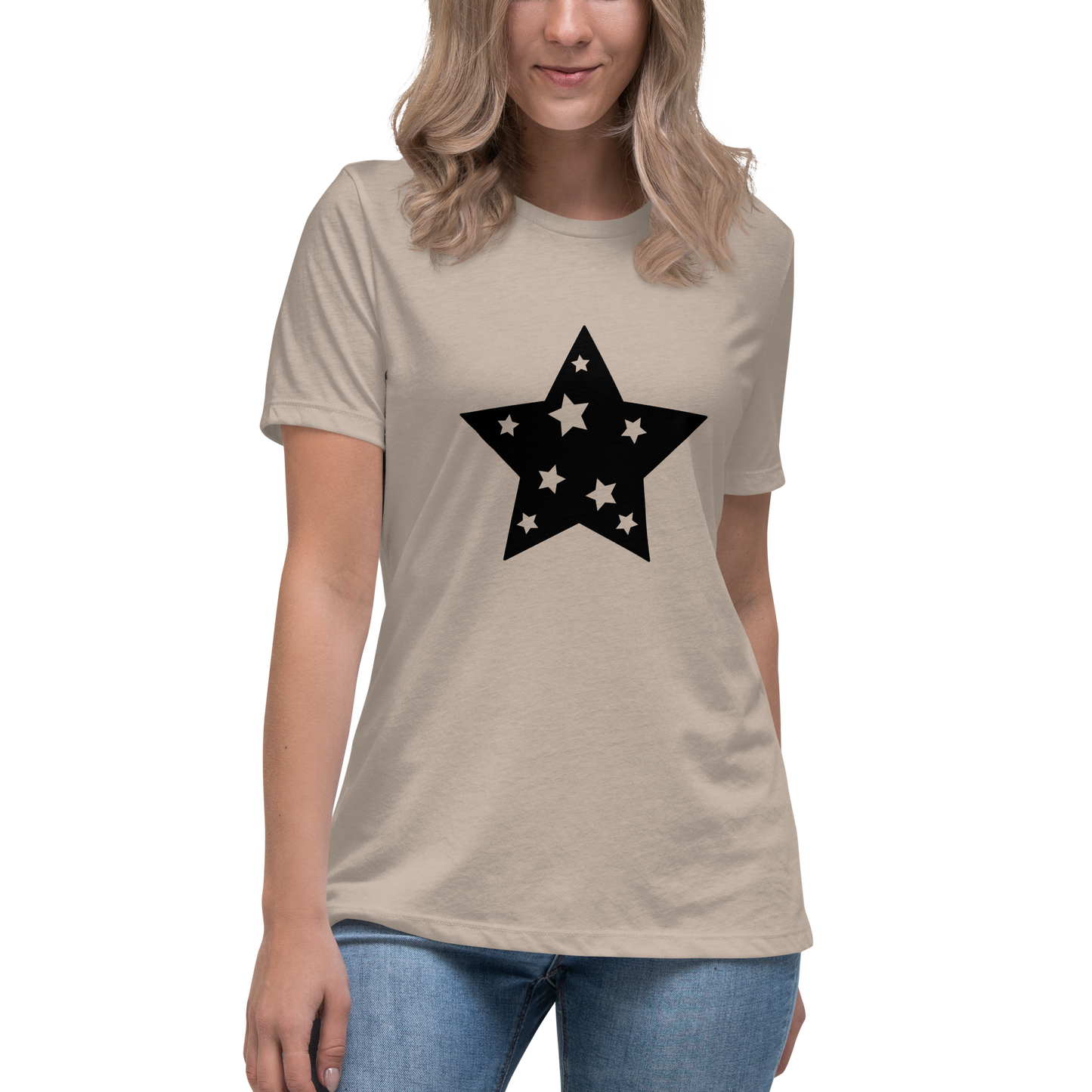 Women's Relaxed T-shirt - Twinkle stars - Small stars within a star