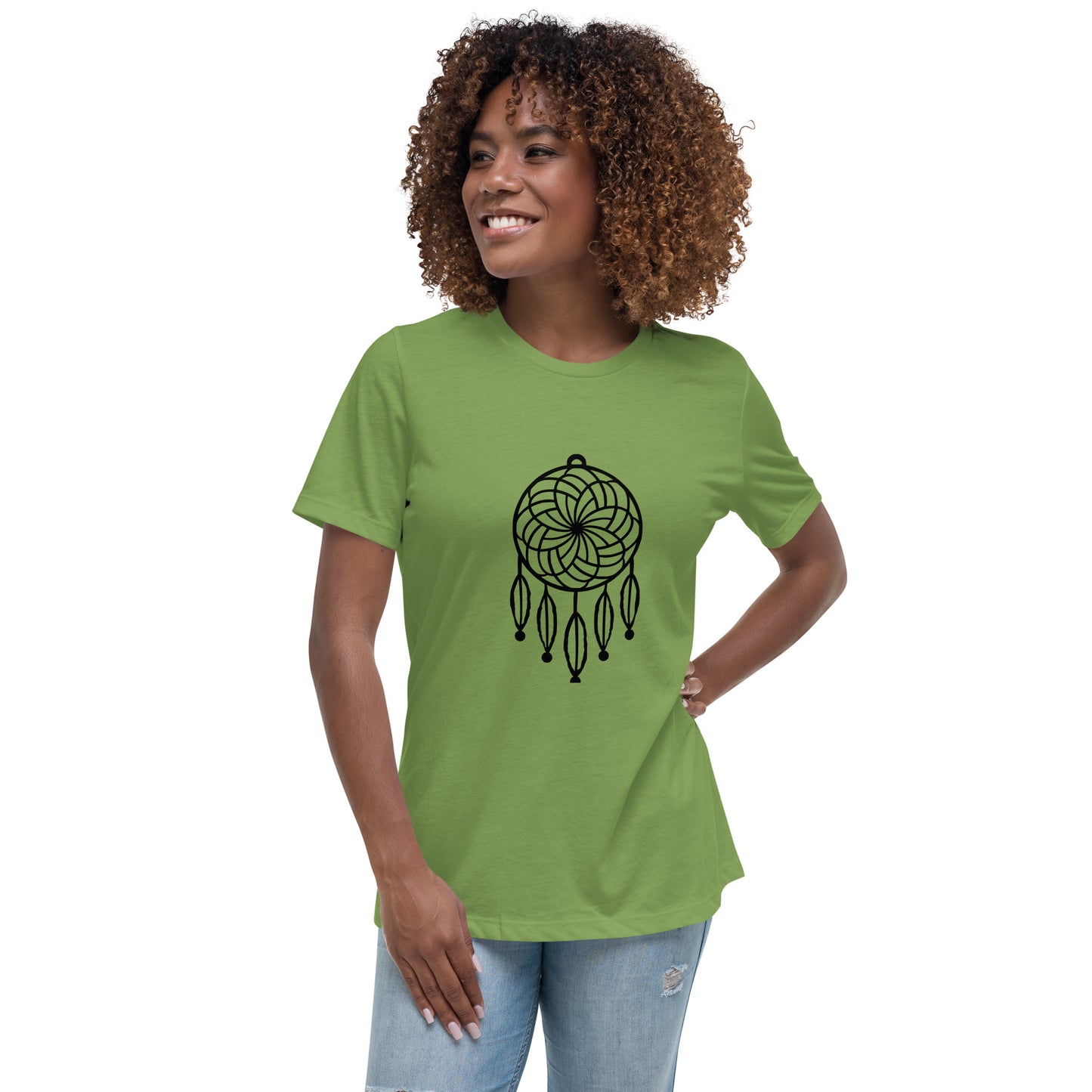 Women's Relaxed T-shirt - Dream catchers - Dream catcher with five feathers