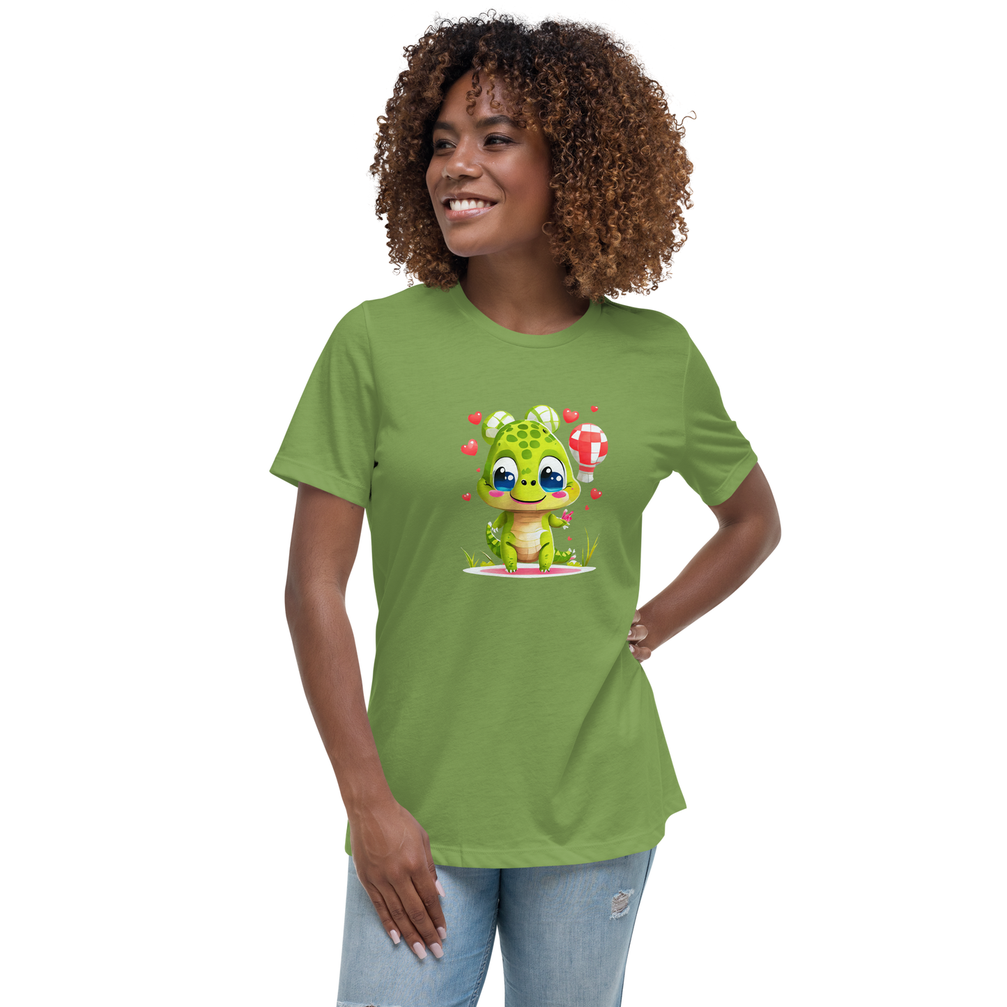 Women's Relaxed T-Shirt - Cute green Kawaii