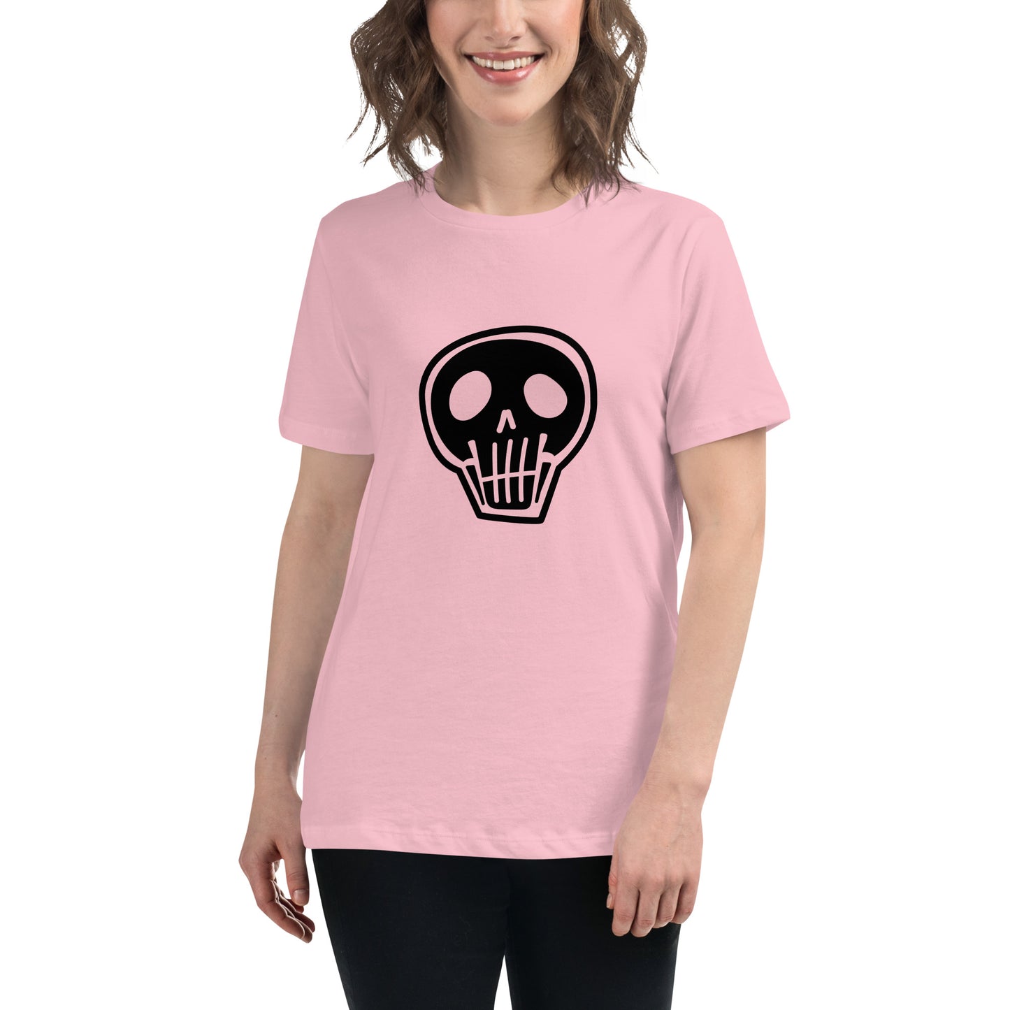 Women's Relaxed T-shirt - Skulls - Simplicity skull