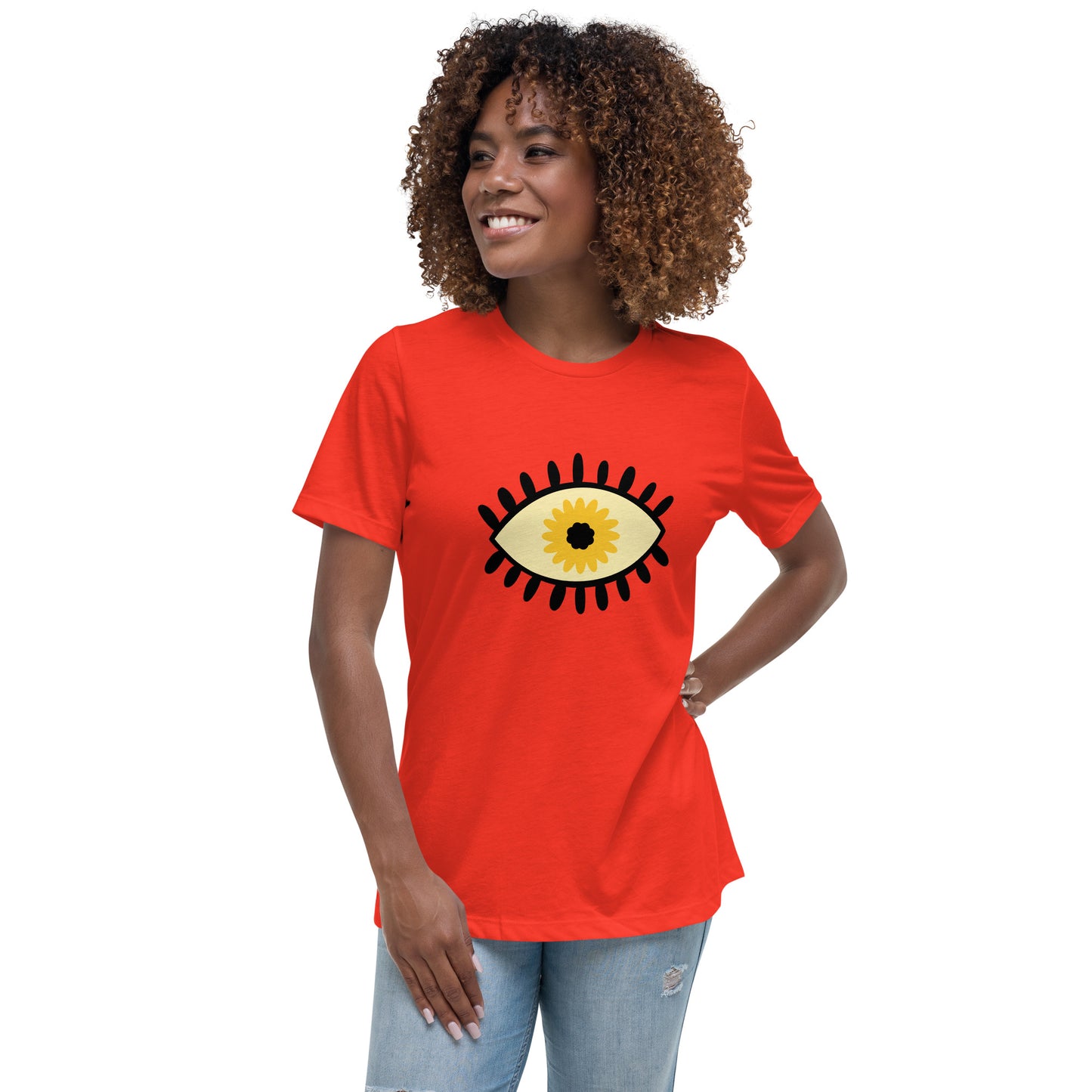 Women's Relaxed T-shirt - Colorful eyes - Yellow eye