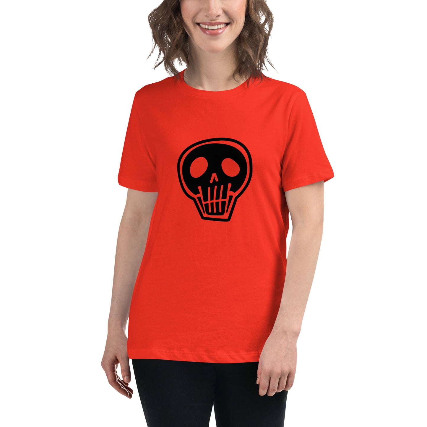 Women's Relaxed T-shirt - Skulls - Simplicity skull