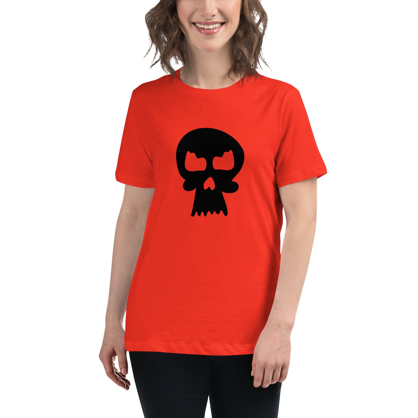 Women's Relaxed T-shirt - Skulls - Angry skull