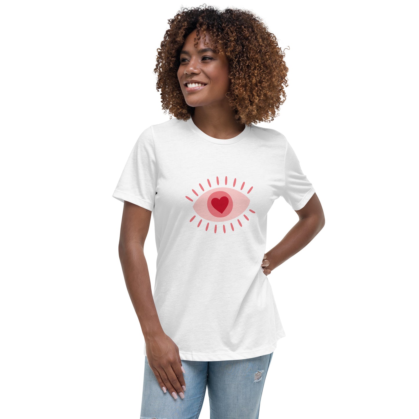 Women's Relaxed T-shirt - Colorful eyes - Pink eye