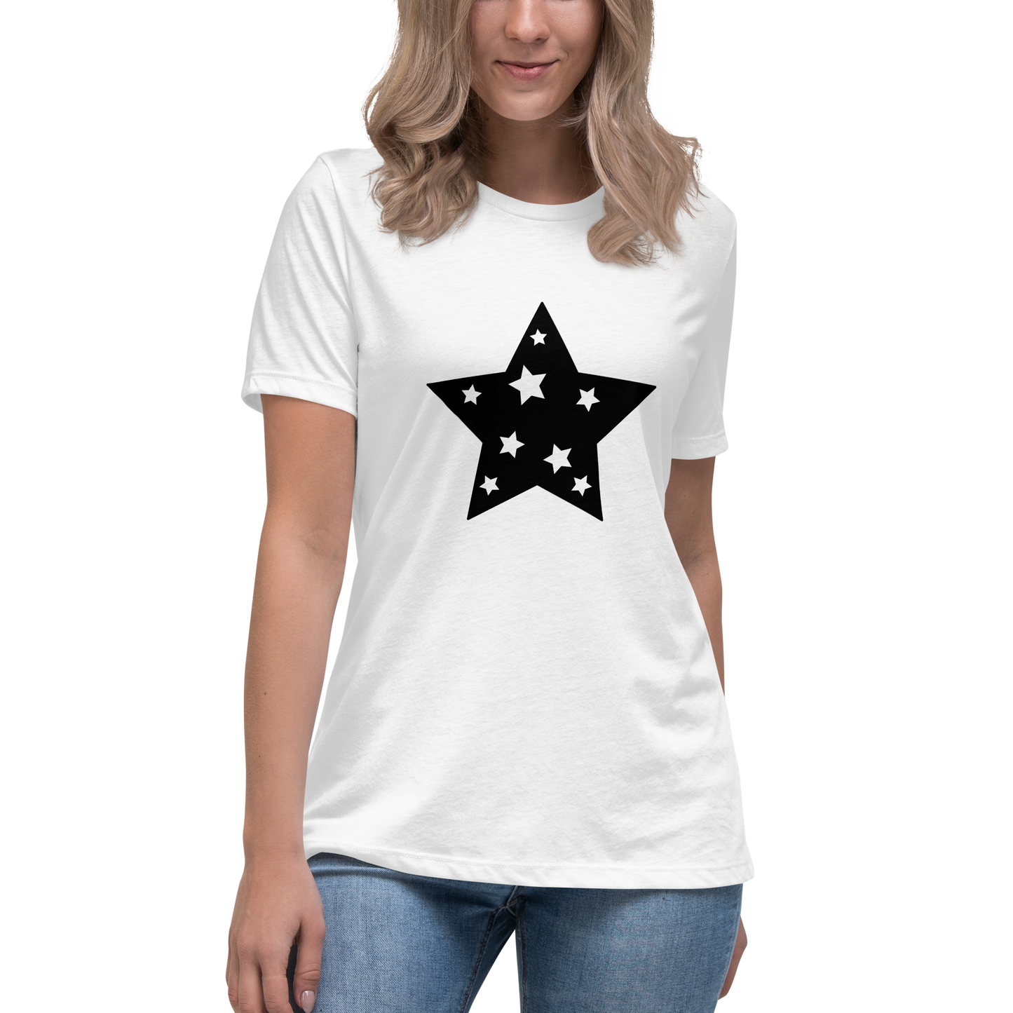 Women's Relaxed T-shirt - Twinkle stars - Small stars within a star