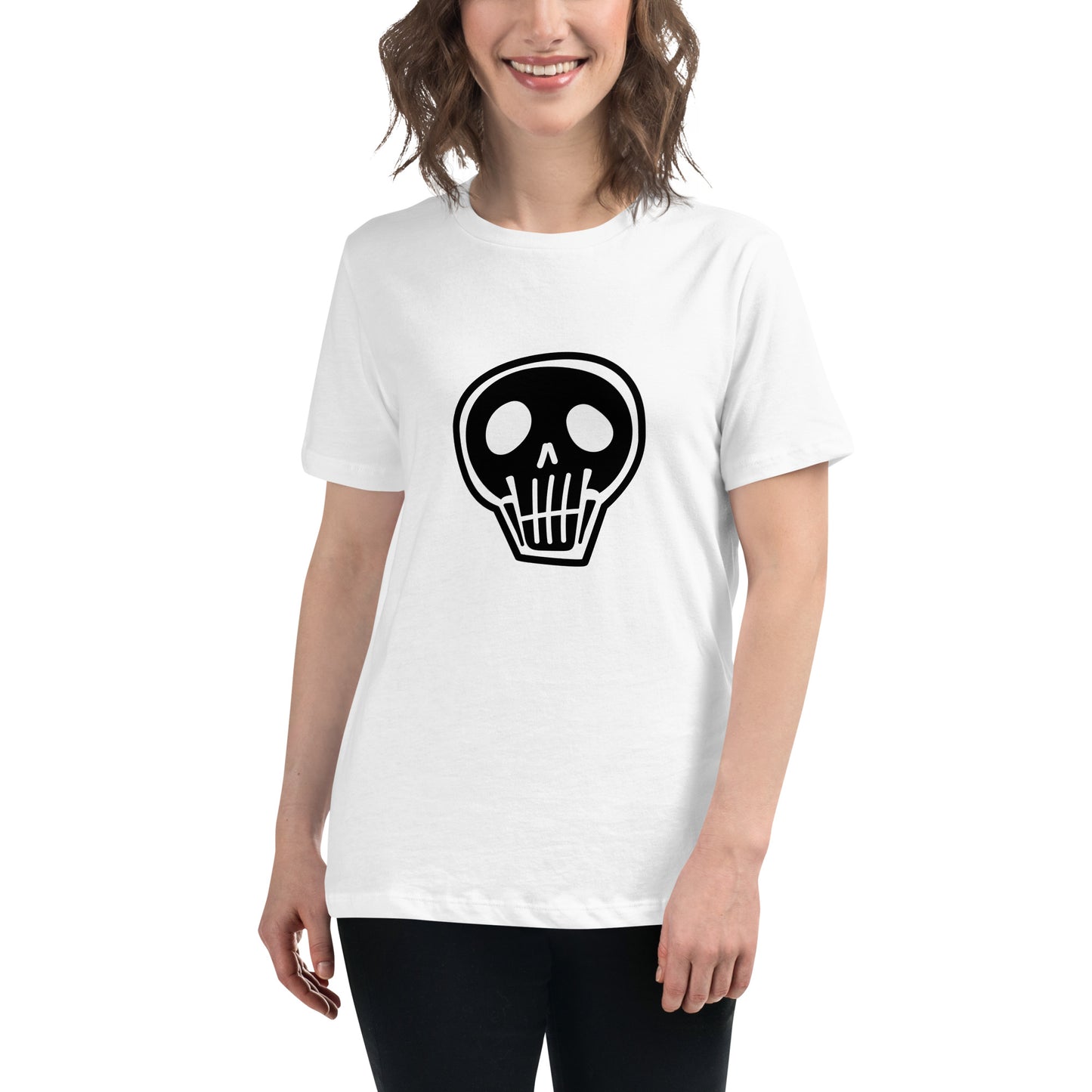 Women's Relaxed T-shirt - Skulls - Simplicity skull